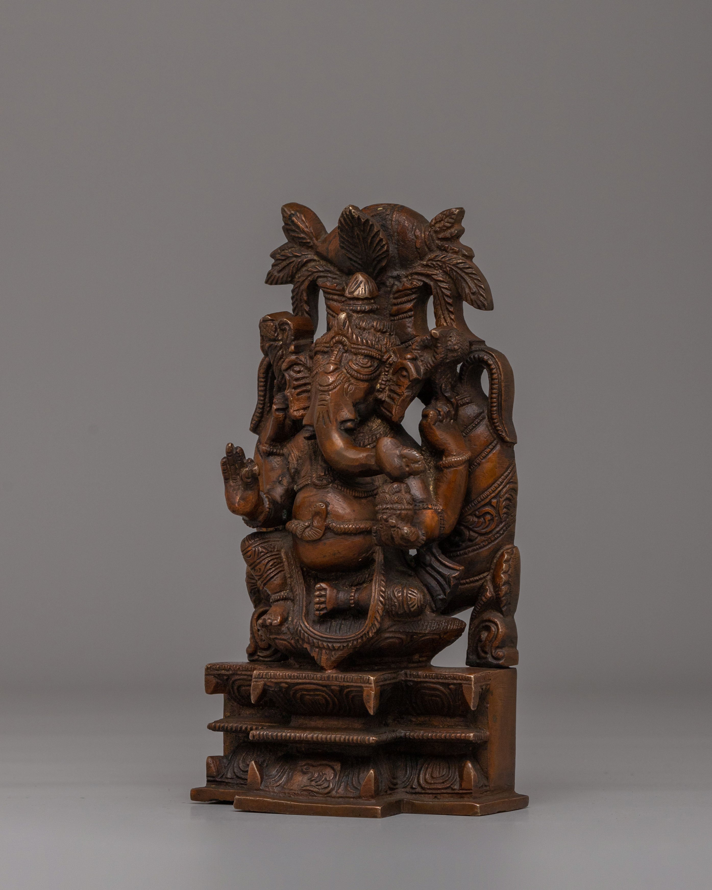 Traditional Handcrafted Ganesha Statue | Oxidized Copper Body