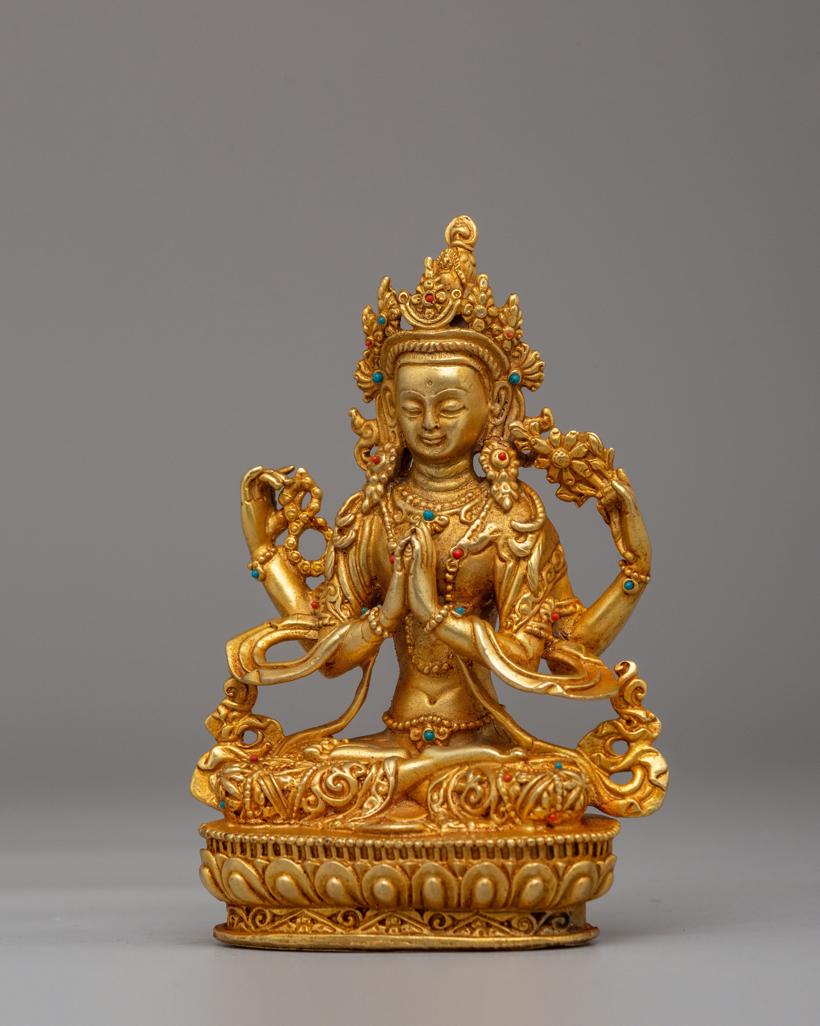 Avalokiteshvara Compassion Deity Statue | Tibetan Chenrezig Statue