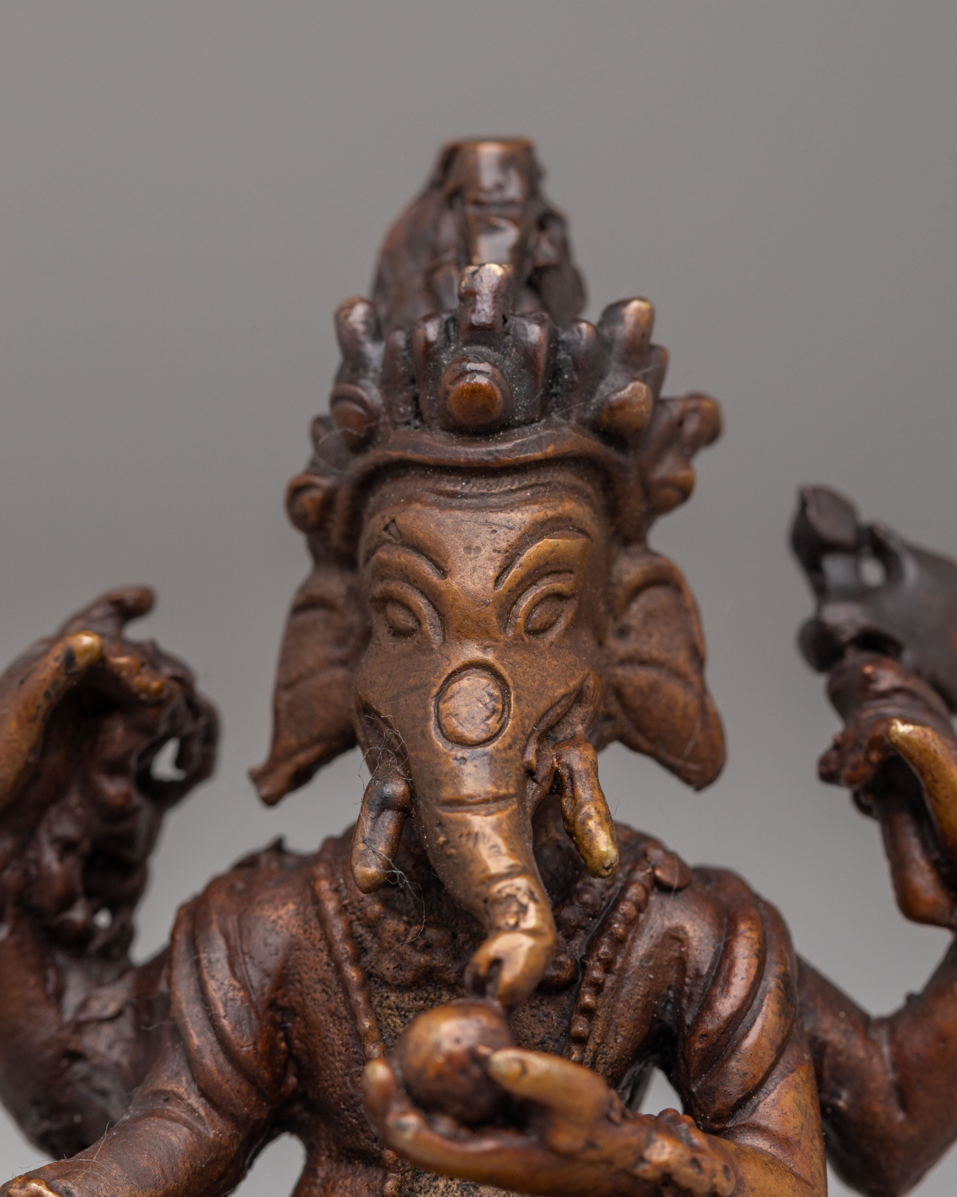 Traditional Lord Ganesh Statue | Oxidized Copper Artwork