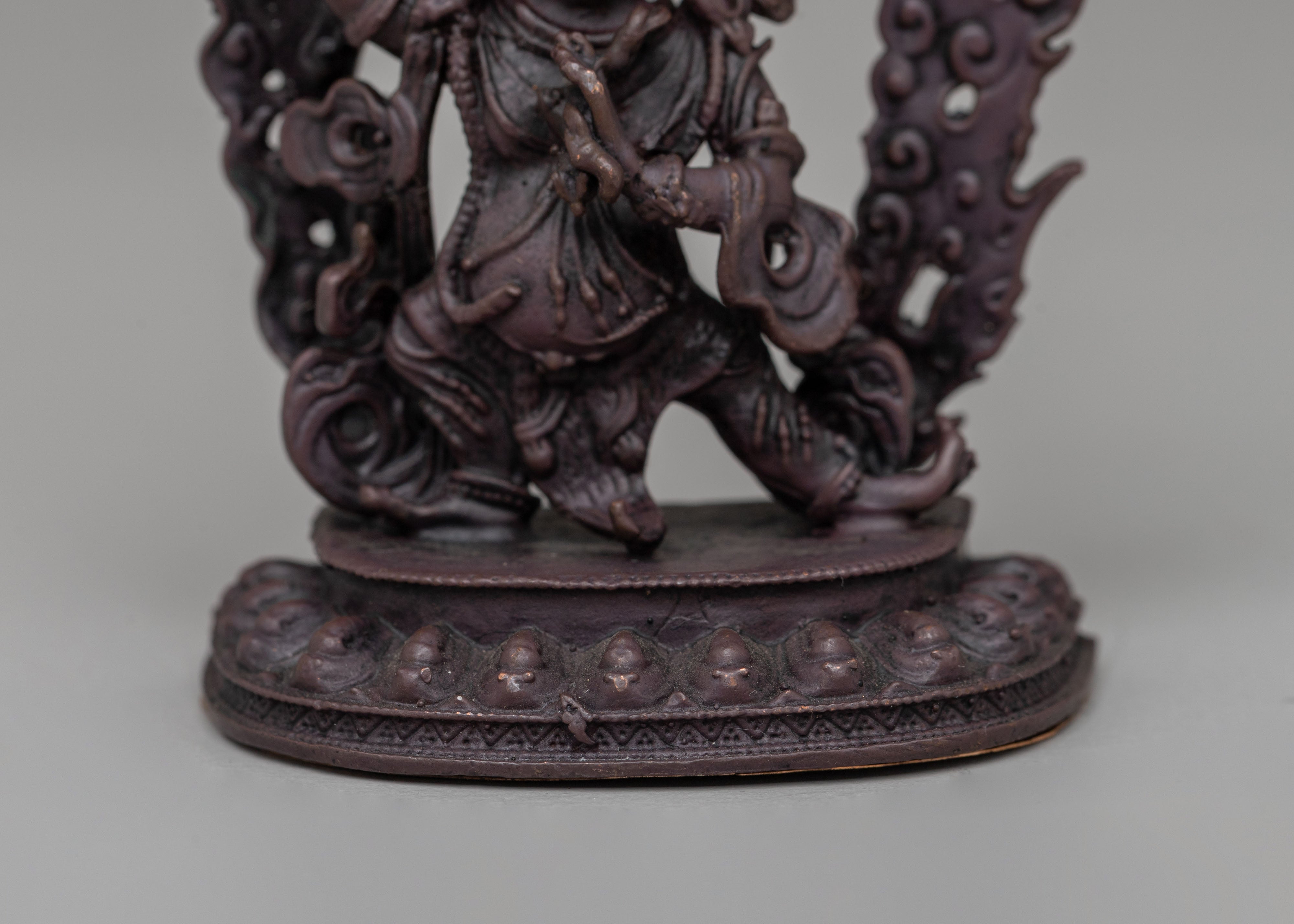 Bodhisattva Vajrapani Statue for Protection | Oxidized Copper Protector Deity