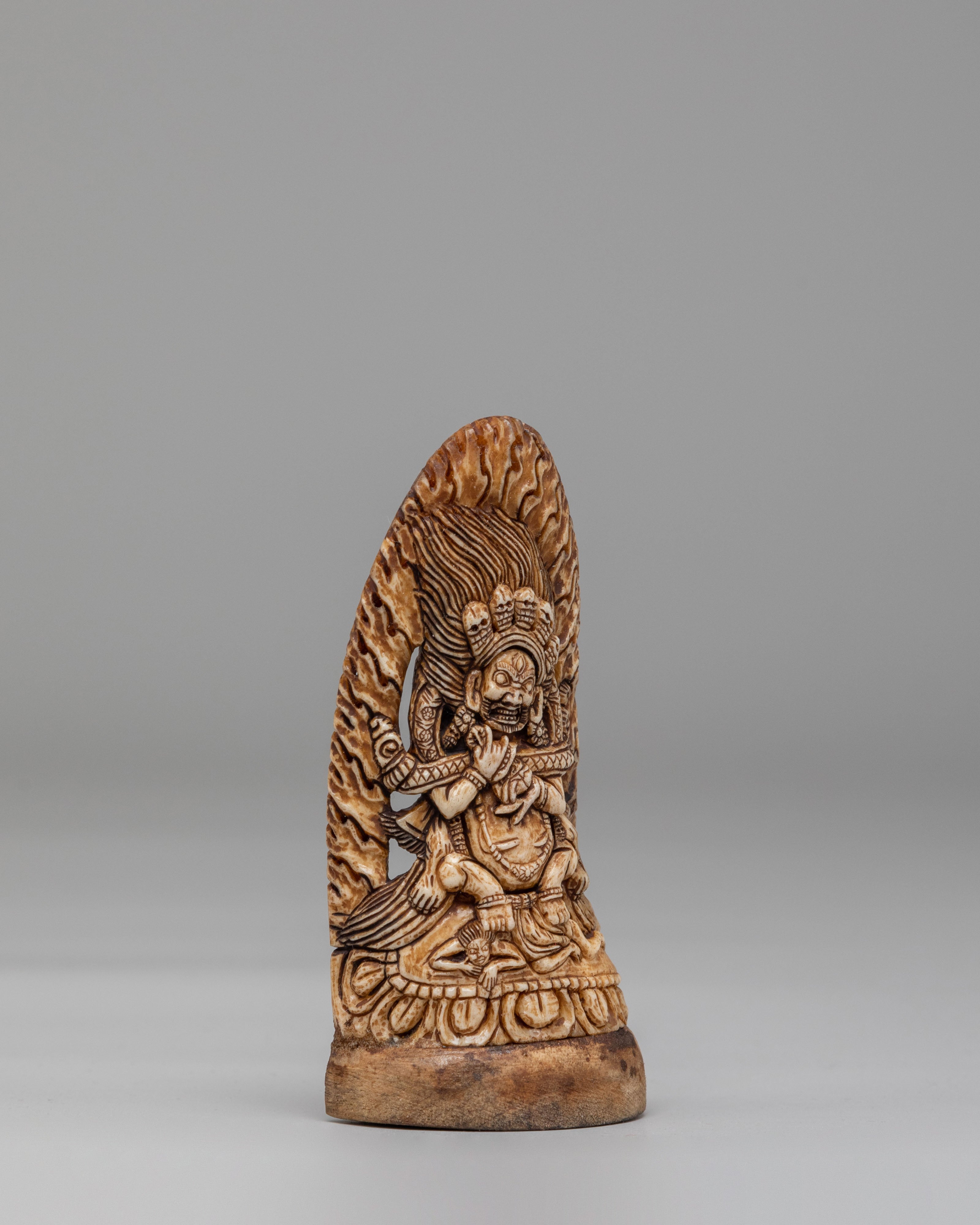 Traditional Shakya Mahakala Bone Figurine | Buddhist Altar Decor