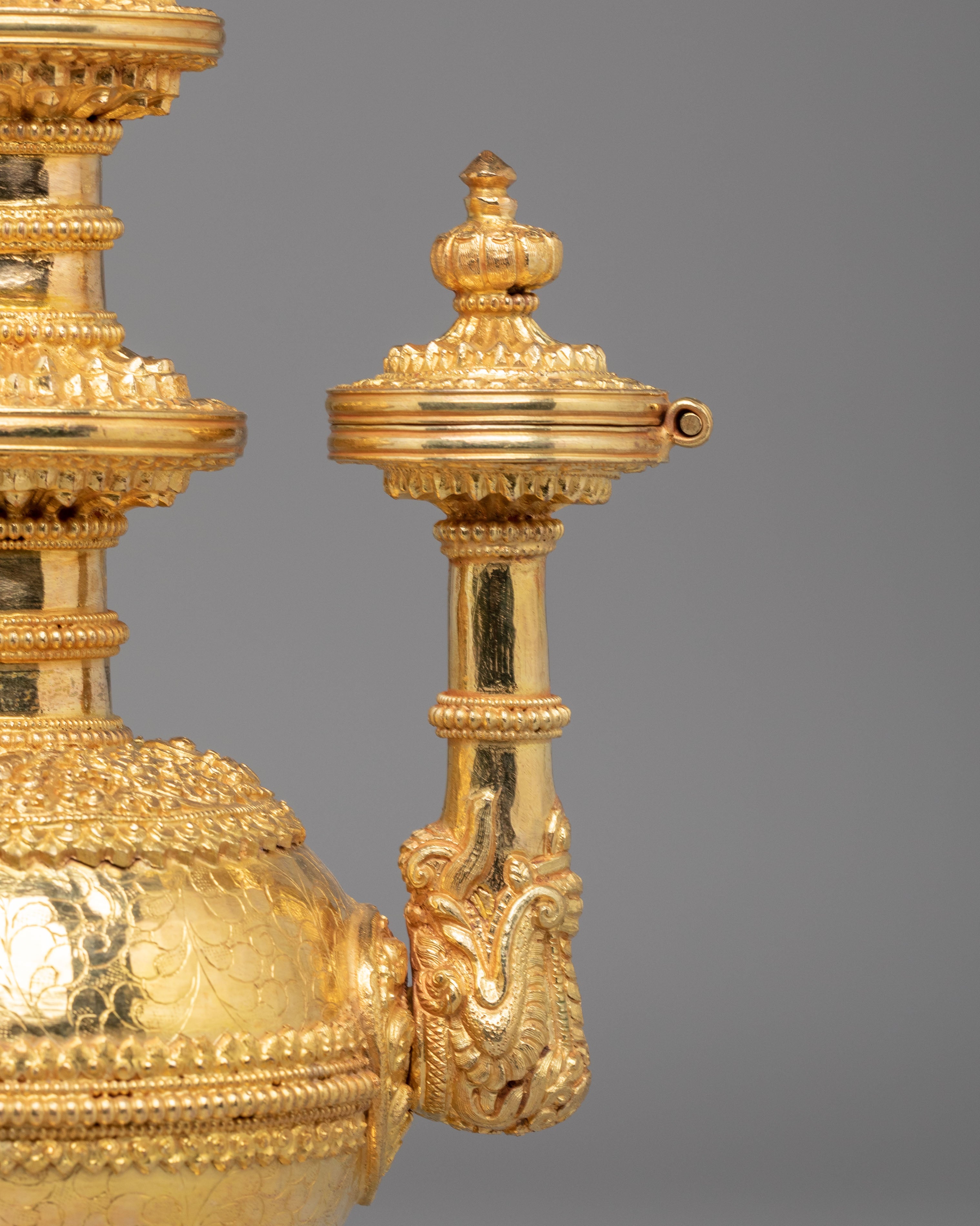 Kundika Water Vessel | Gold Plated Copper Body for Ritual Use