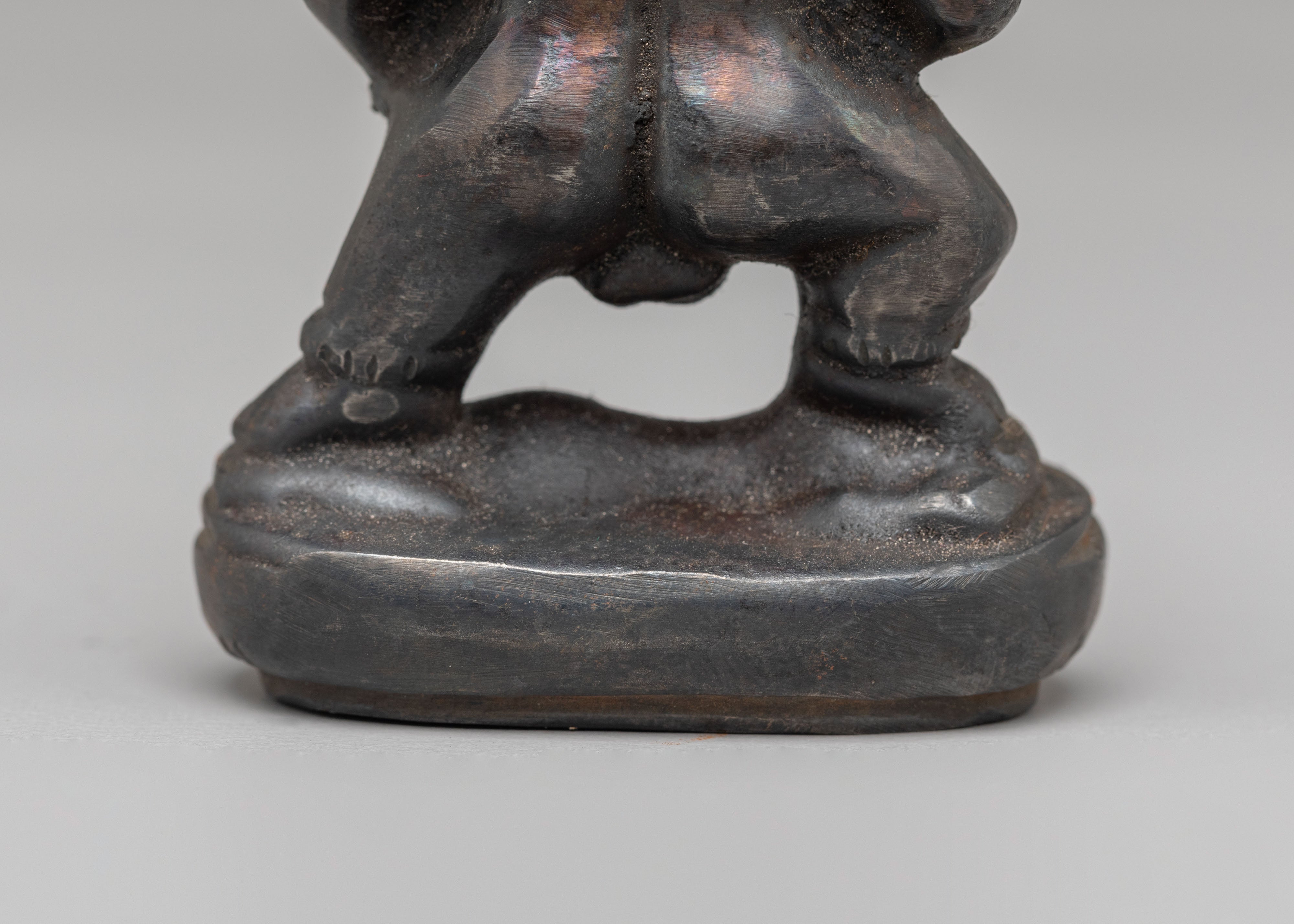 Black Dzambhala Wealth Protector Statue | Tibetan Iron Sculpture