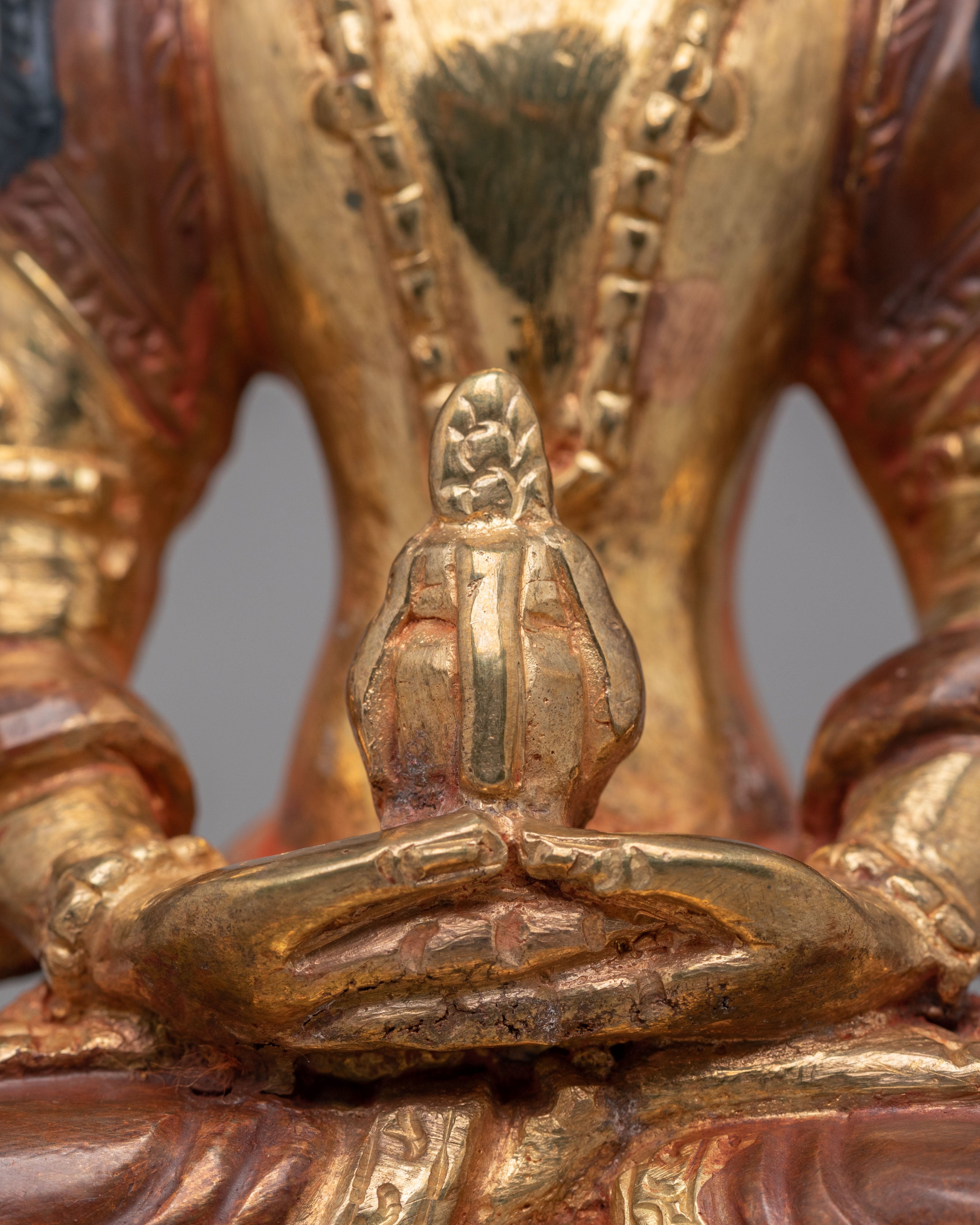 Sacred Amitayus Sculpture For Wisdom | Handcrafted Tibetan Art
