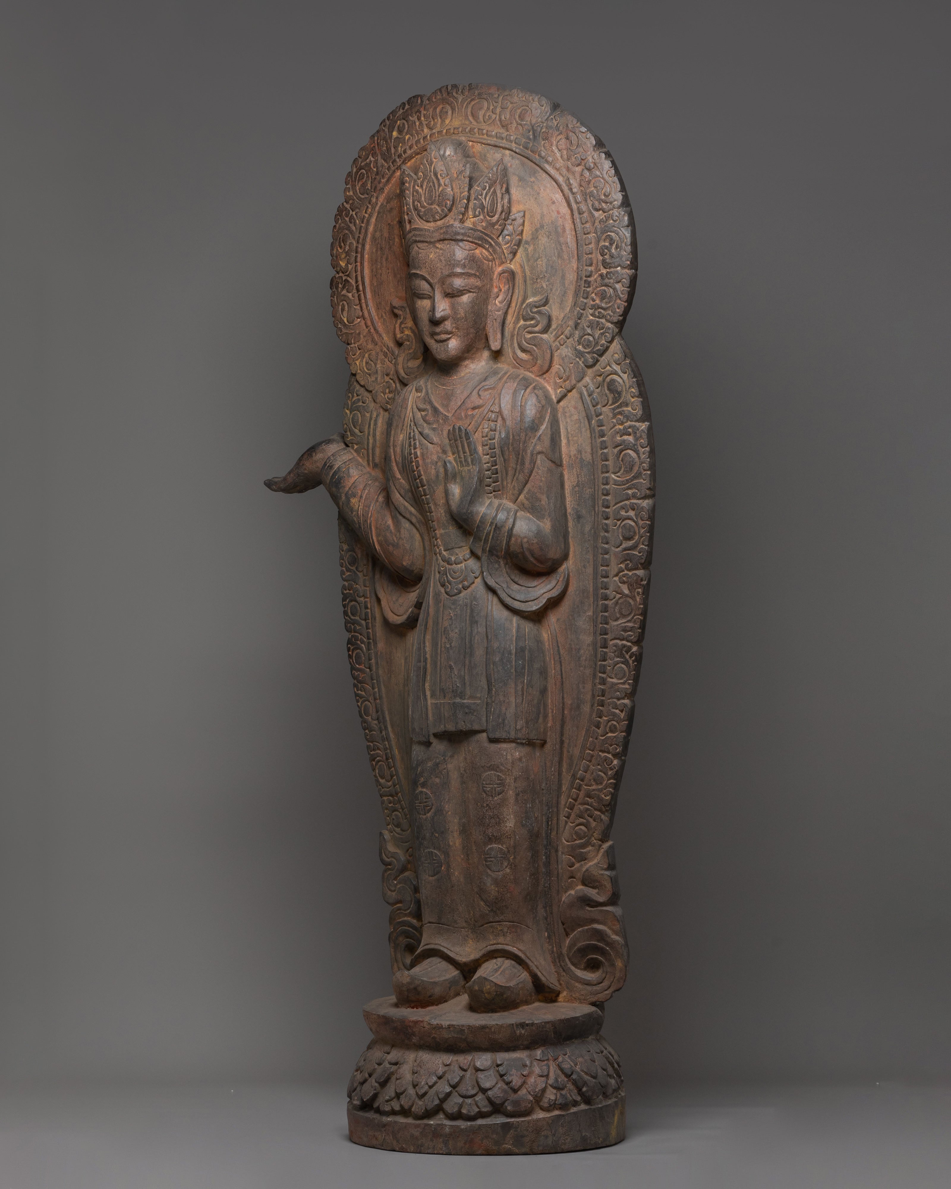 Divine Tara Compassion Statue | Hand-Carved Wooden Art