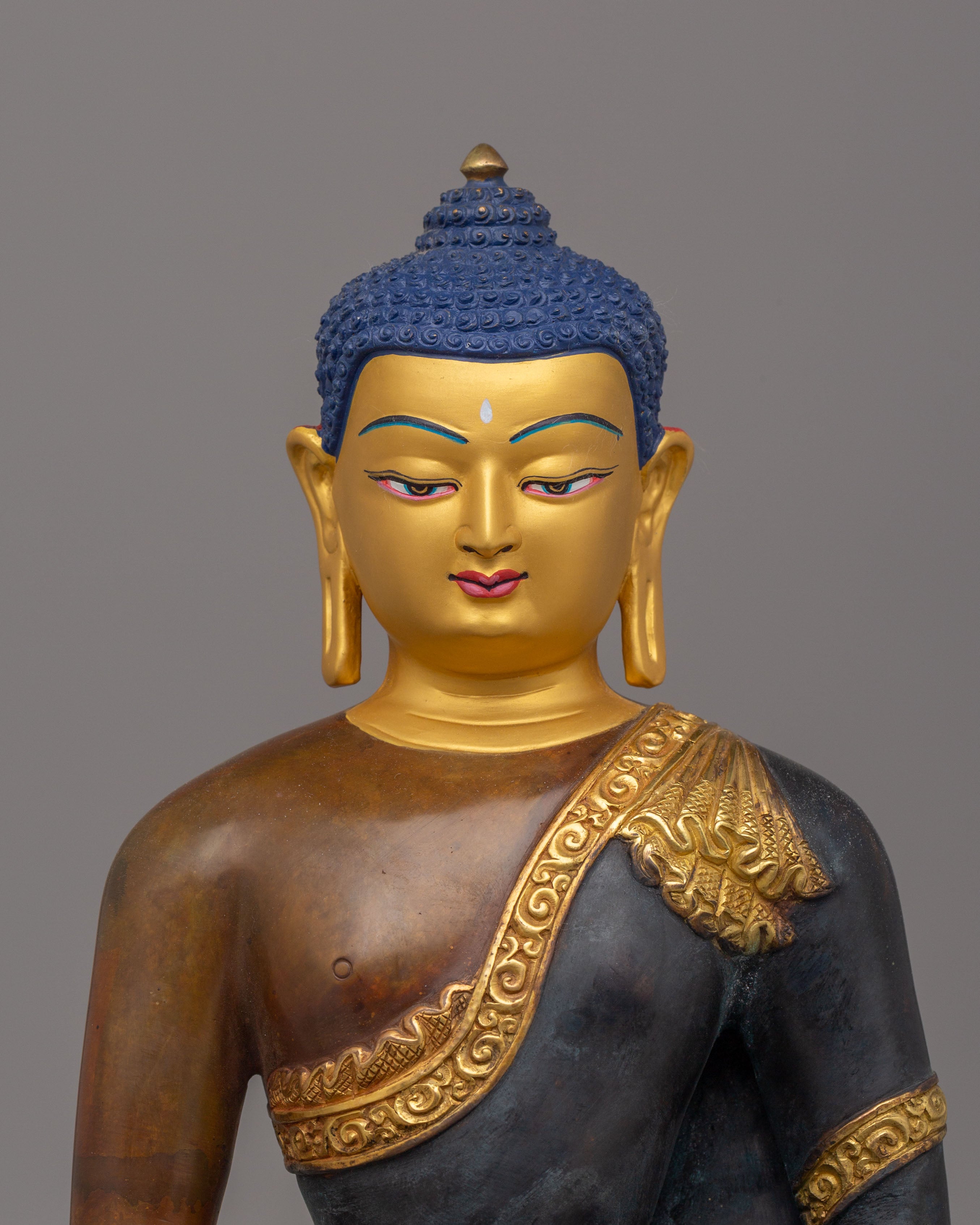 Long Life Amitabha Buddha Statue | 24K Gold Plated Copper Sculpture