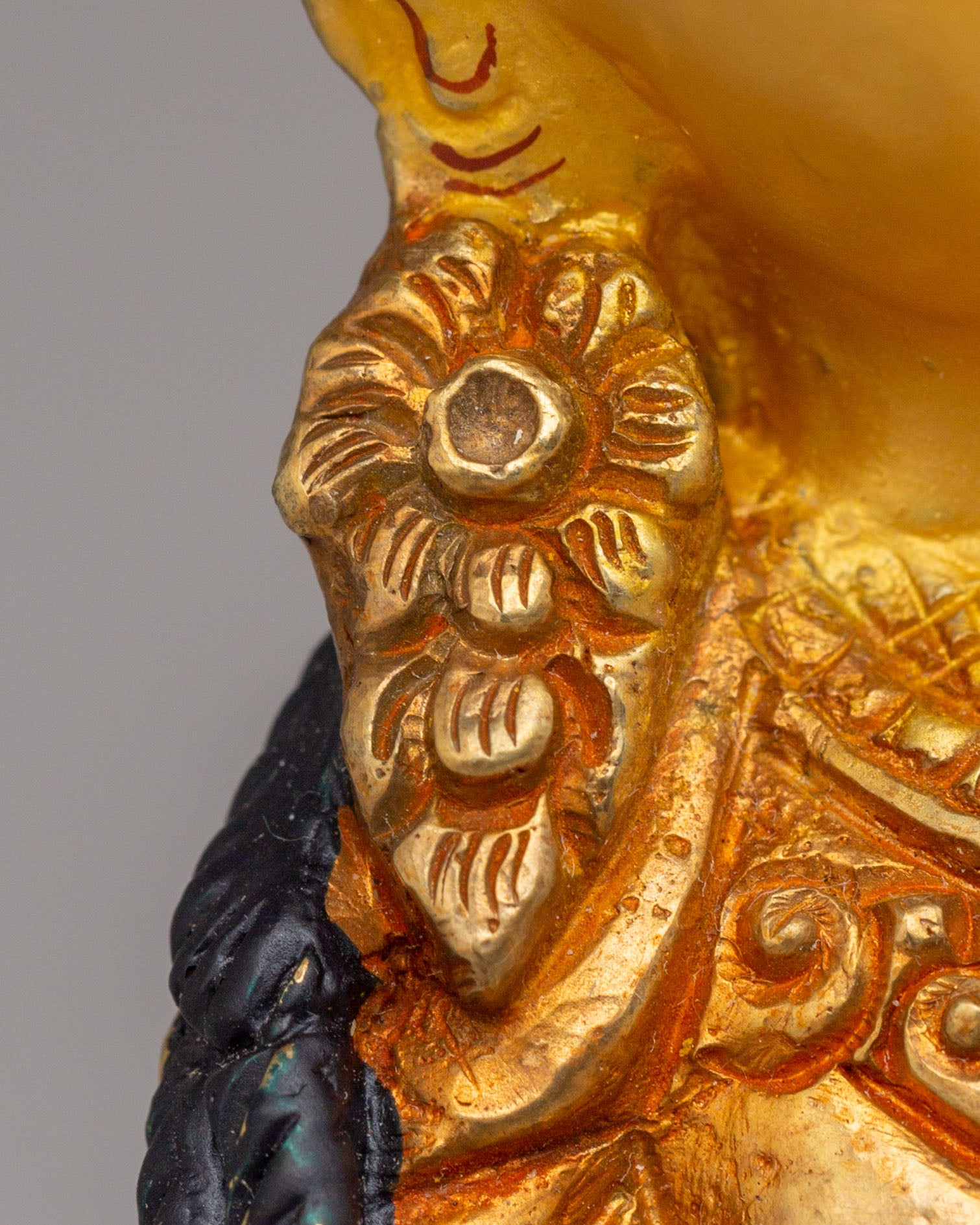 Handcrafted Guru Rinpoche Sculpture | Enlightened Master in 24K Gold Plated