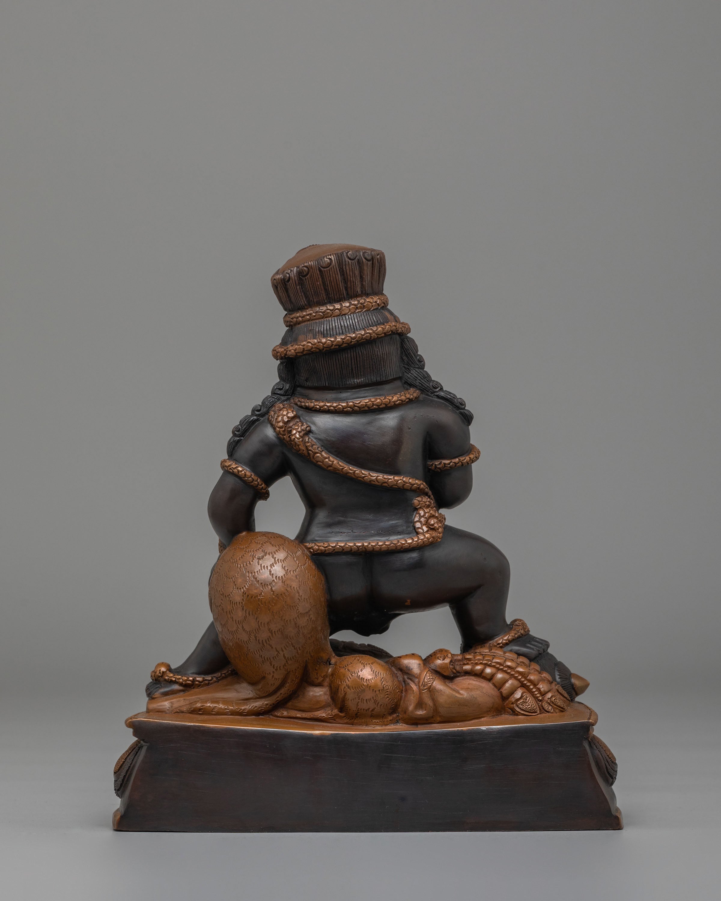 Wealth Guardian Black Dzambhala Sculpture | Handcrafted Oxidized Copper Statue