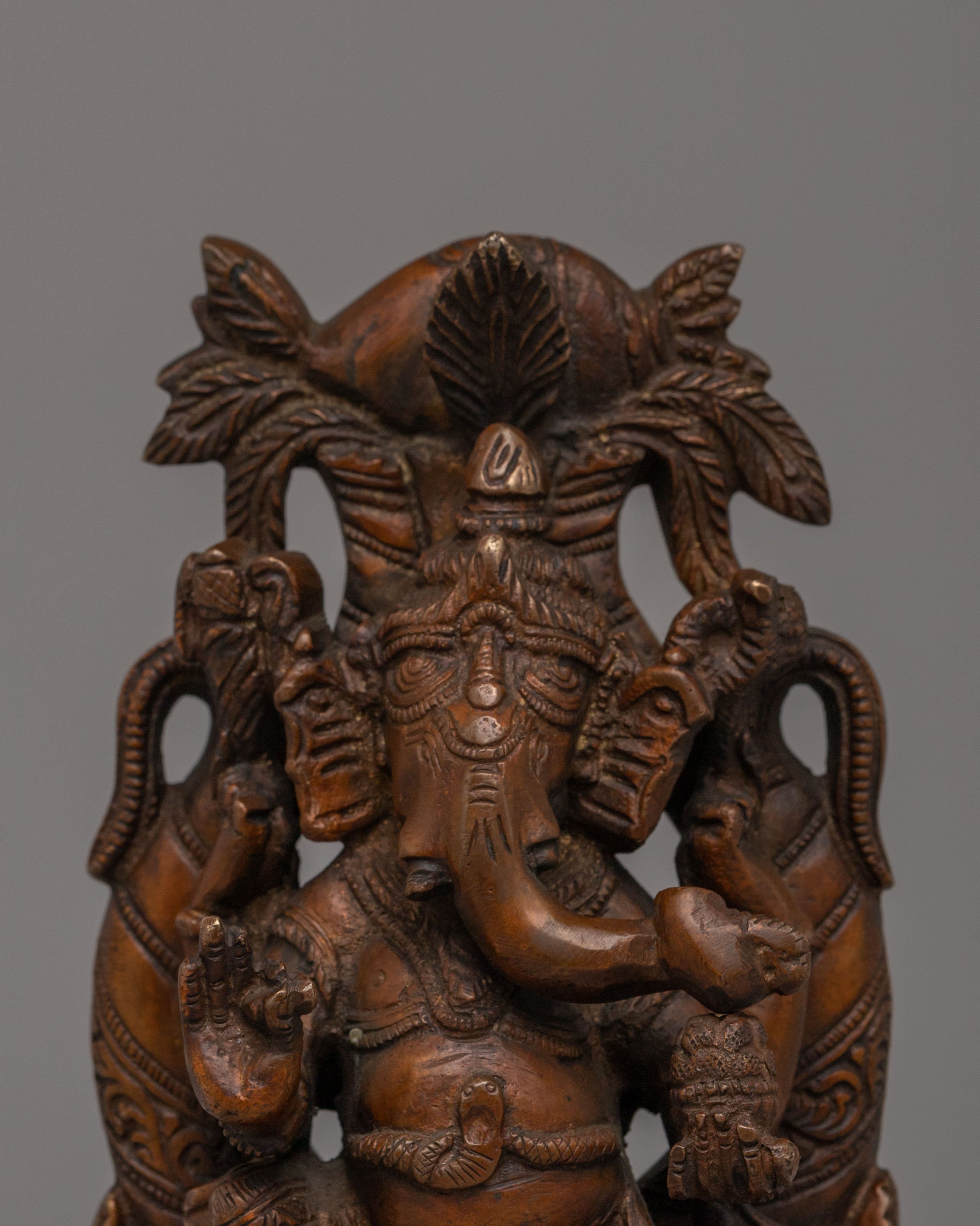 Traditional Handcrafted Ganesha Statue | Oxidized Copper Body