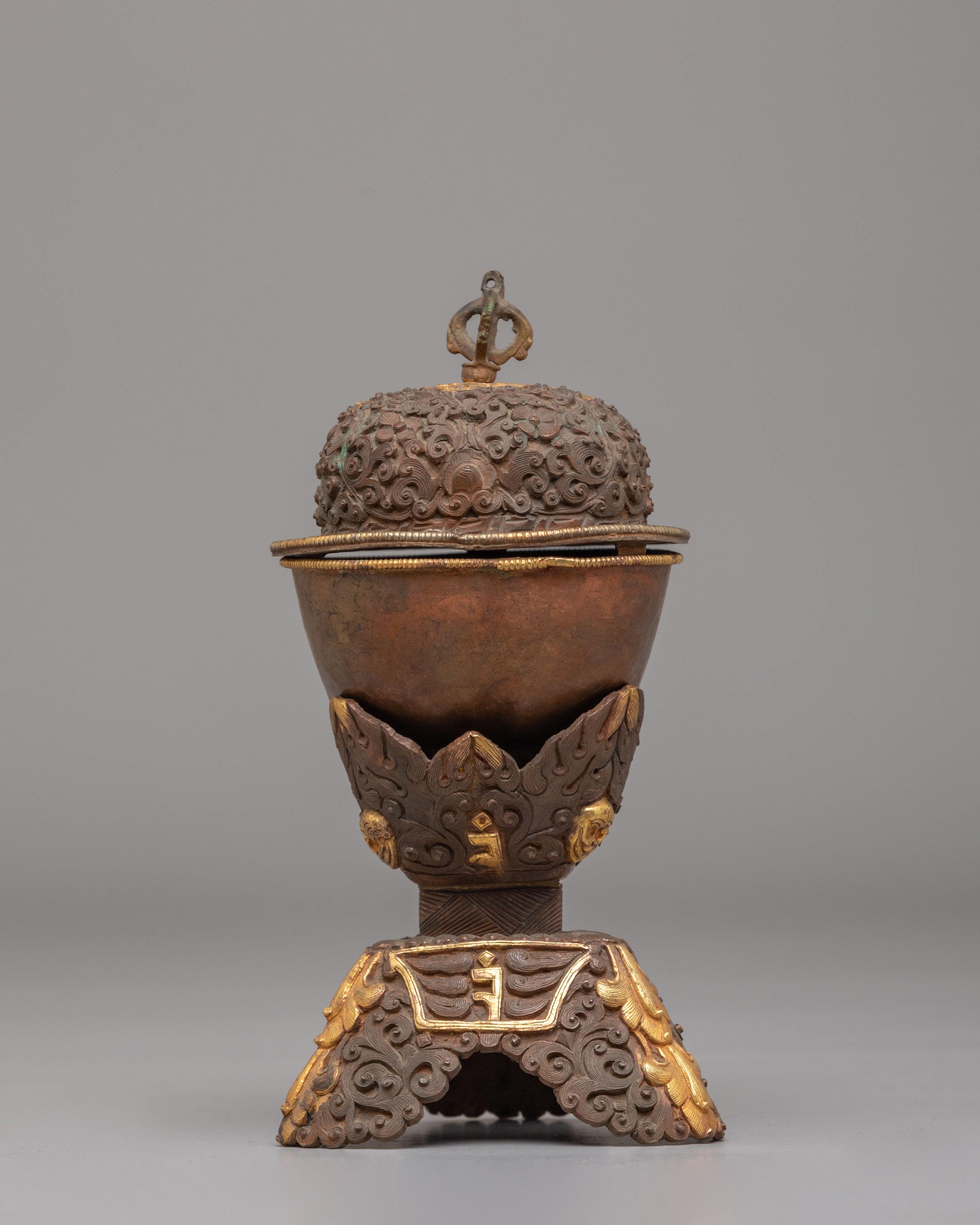 Tibetan Kapala Ritual Cup | Sacred Skull Cup for Altar & Meditation