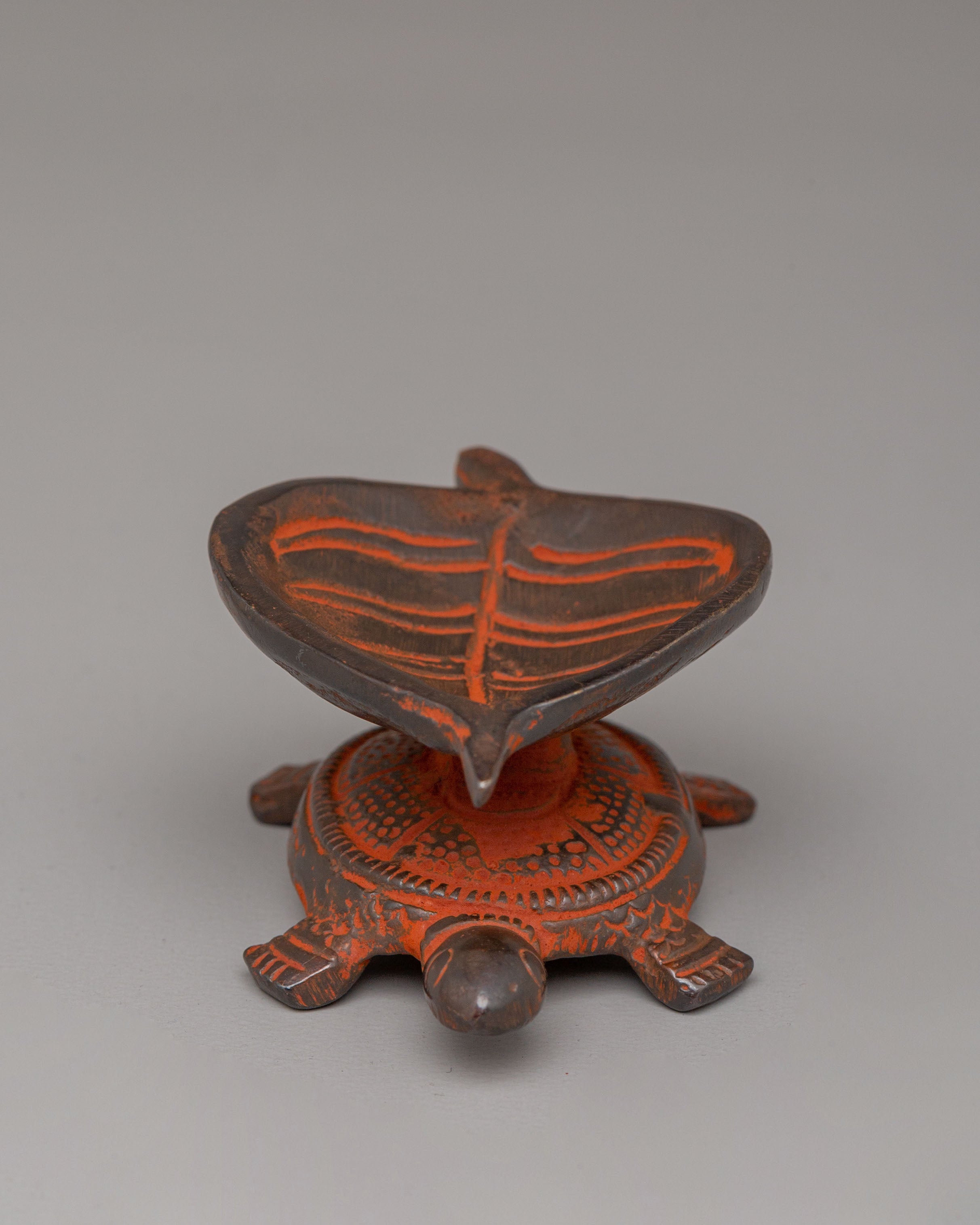 Pipal Leaf Diya On Turtle | A Sacred Tibetan Ritual Item