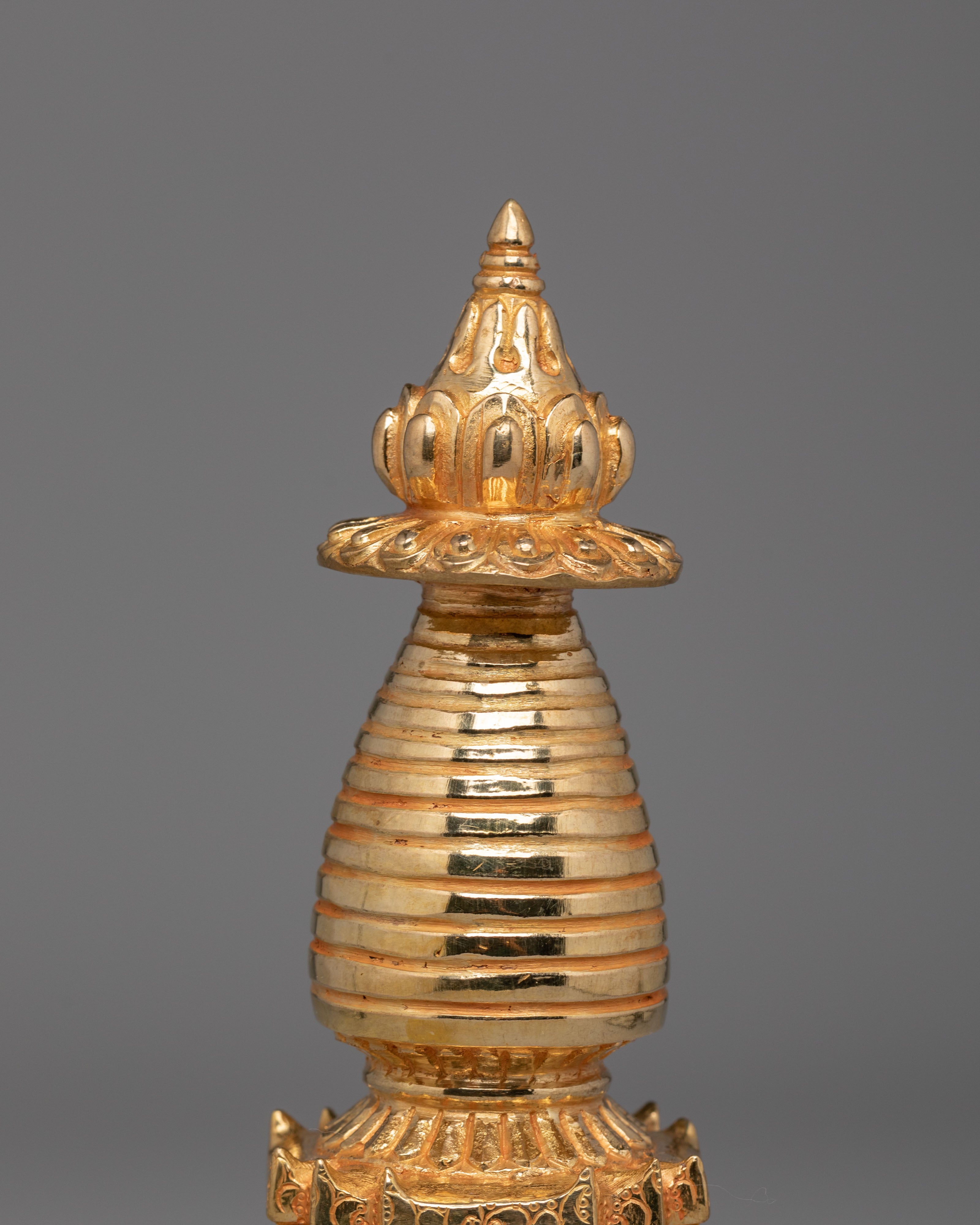 Spiritual Relic Kadampa Stupa | Gold Plated Buddhist Sculpture