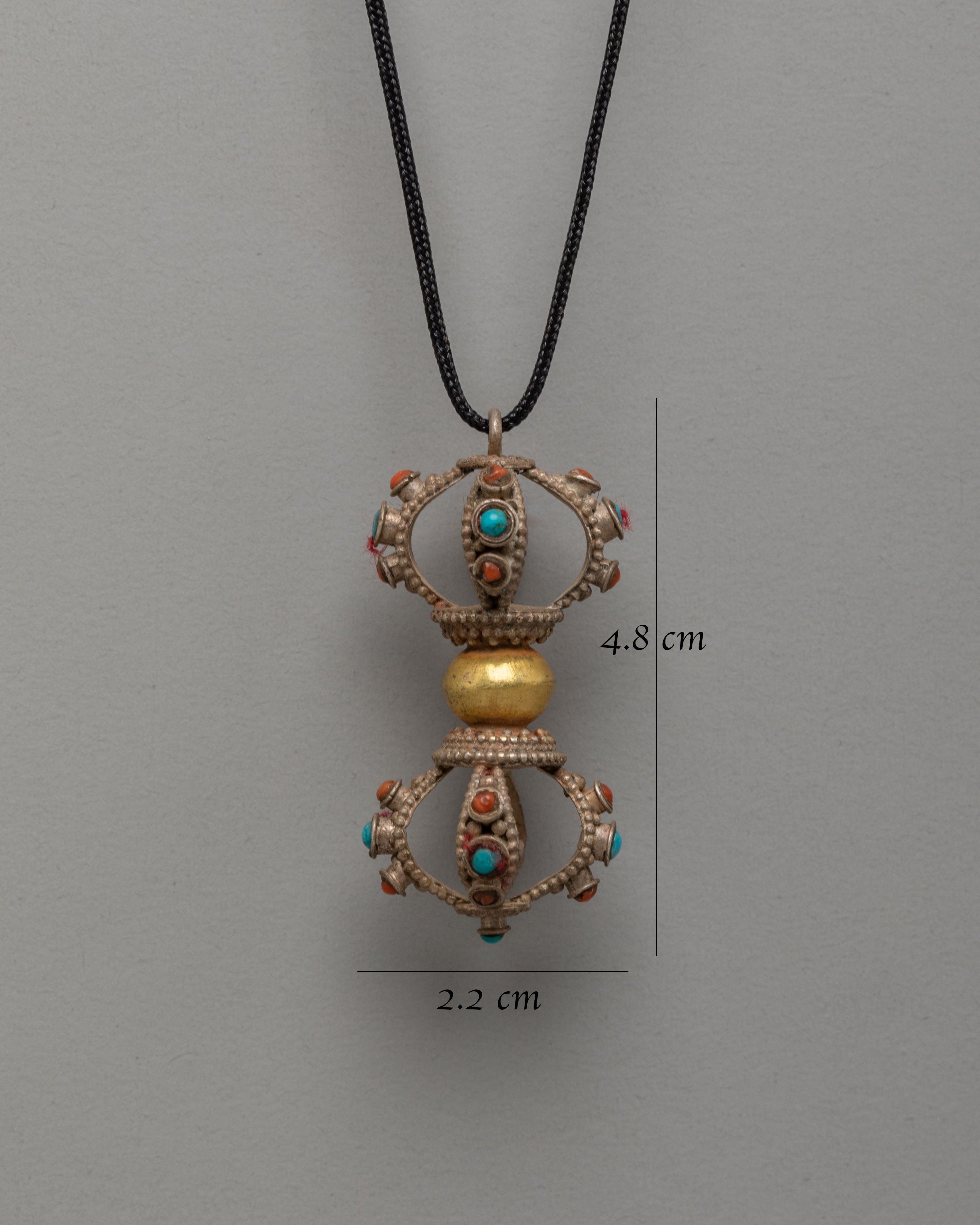 Handmade Vajra Prayer Pendant | Silver Buddhist Dorje Locket