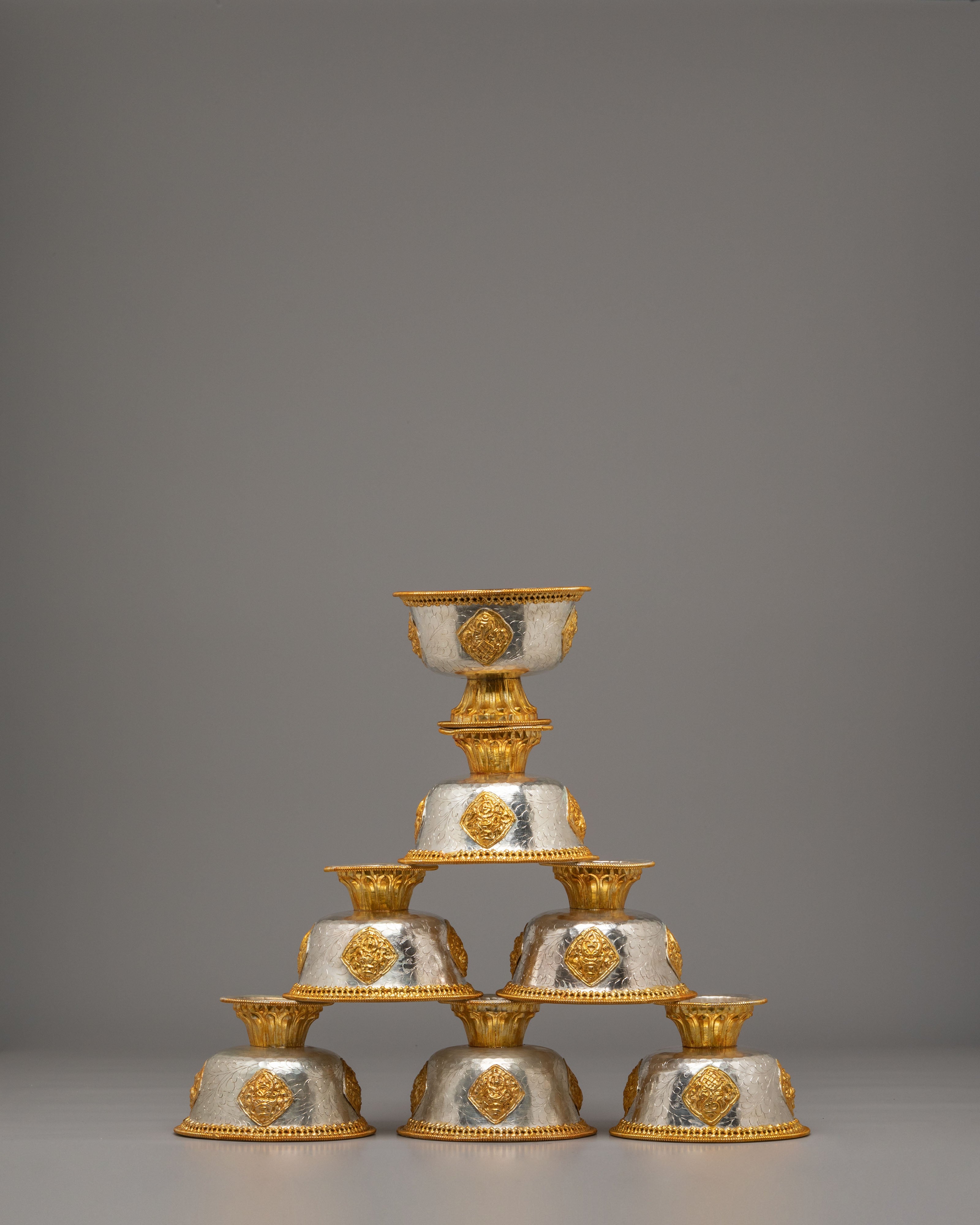 Tibetan Altar Offering Bowl Set | Buddhist Meditation Decor