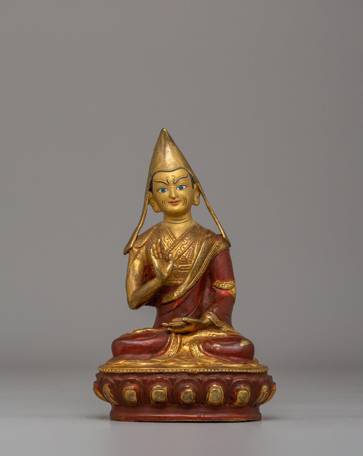 Handcrafted Tsongkhapa Set Statue | Tibetan Buddhist Master
