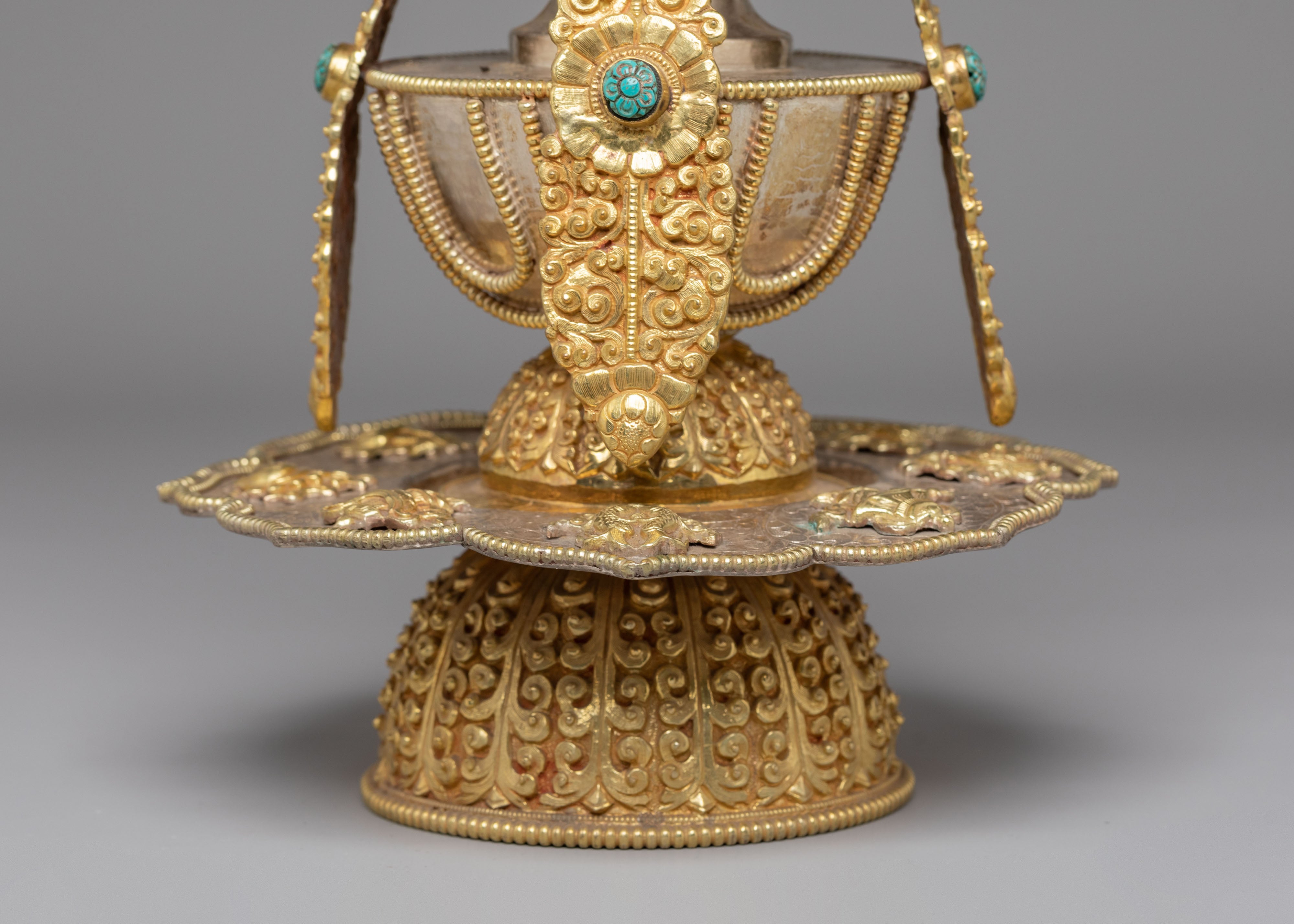 Himalayan Turquoise-Inlaid Life Vase | Sacred Ritual Artifact