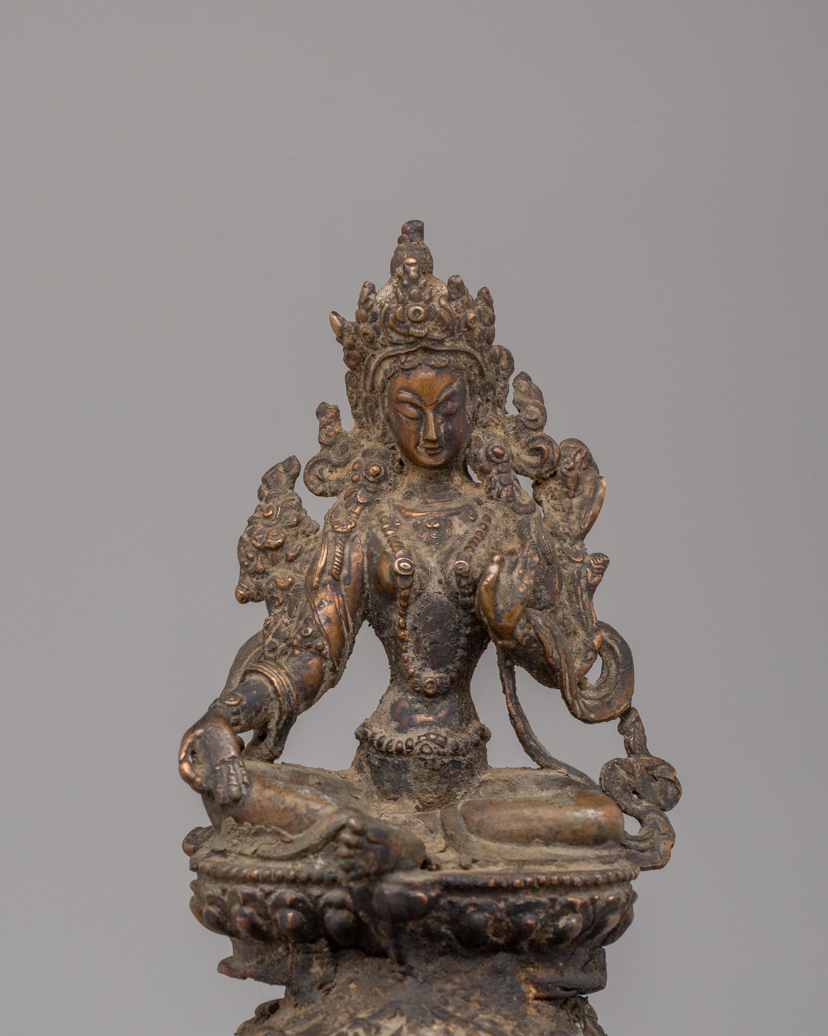 Green Tara On Elephant Statue Set for Altar | Perfect for Sacred Spaces