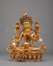 Handcrafted Green Tara Altar Sculpture