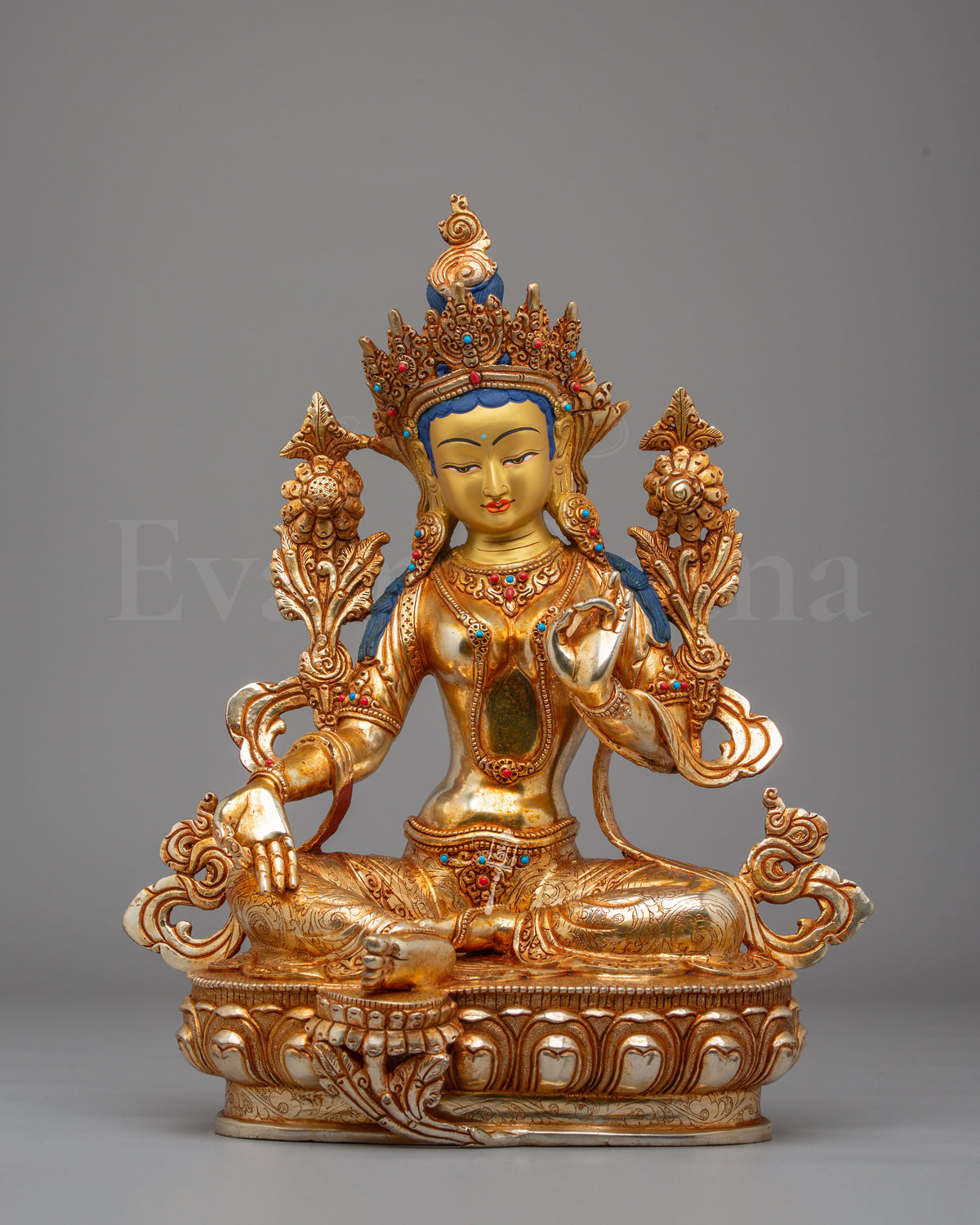 Handcrafted Green Tara Altar Sculpture