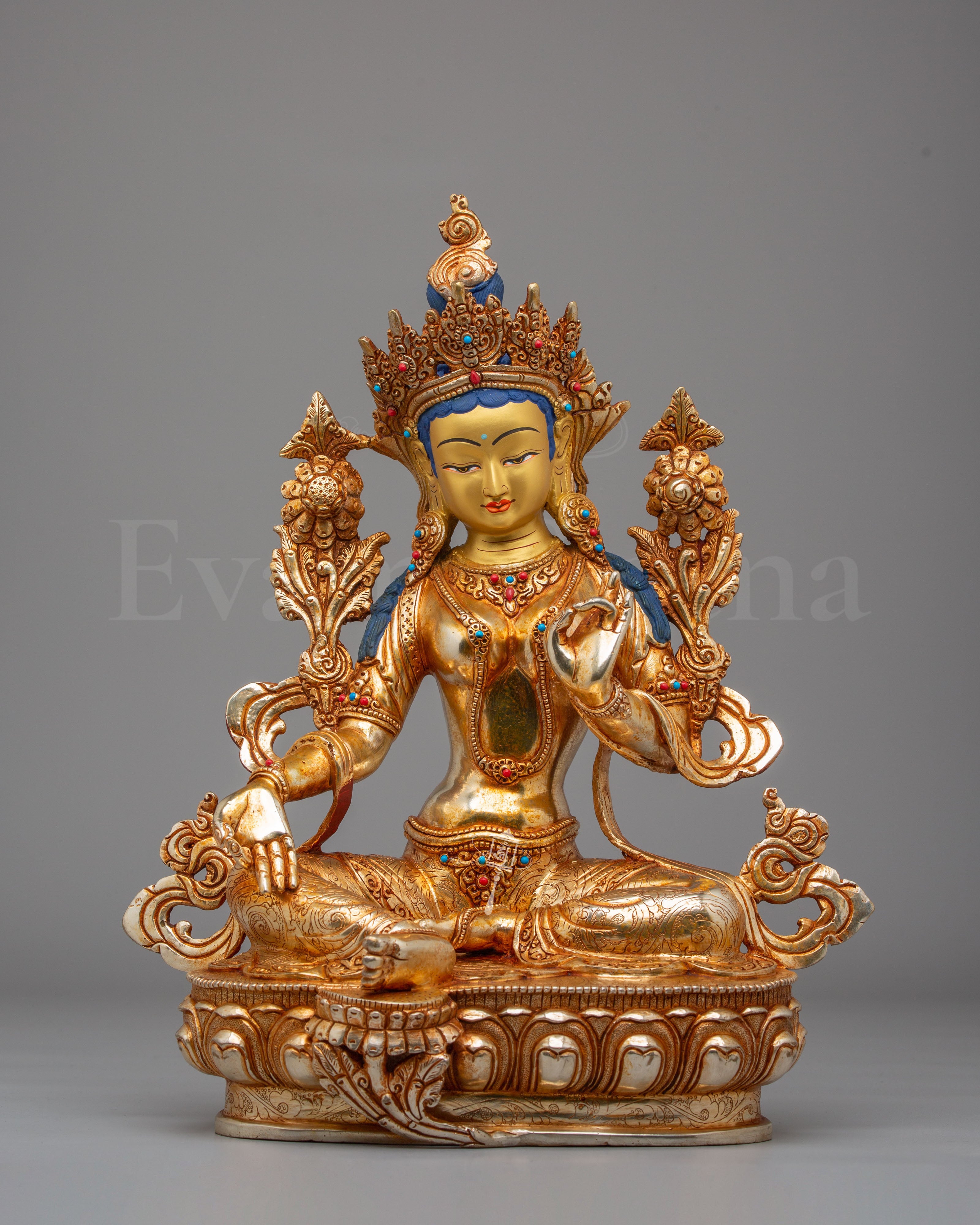 Handcrafted Green Tara Altar Sculpture