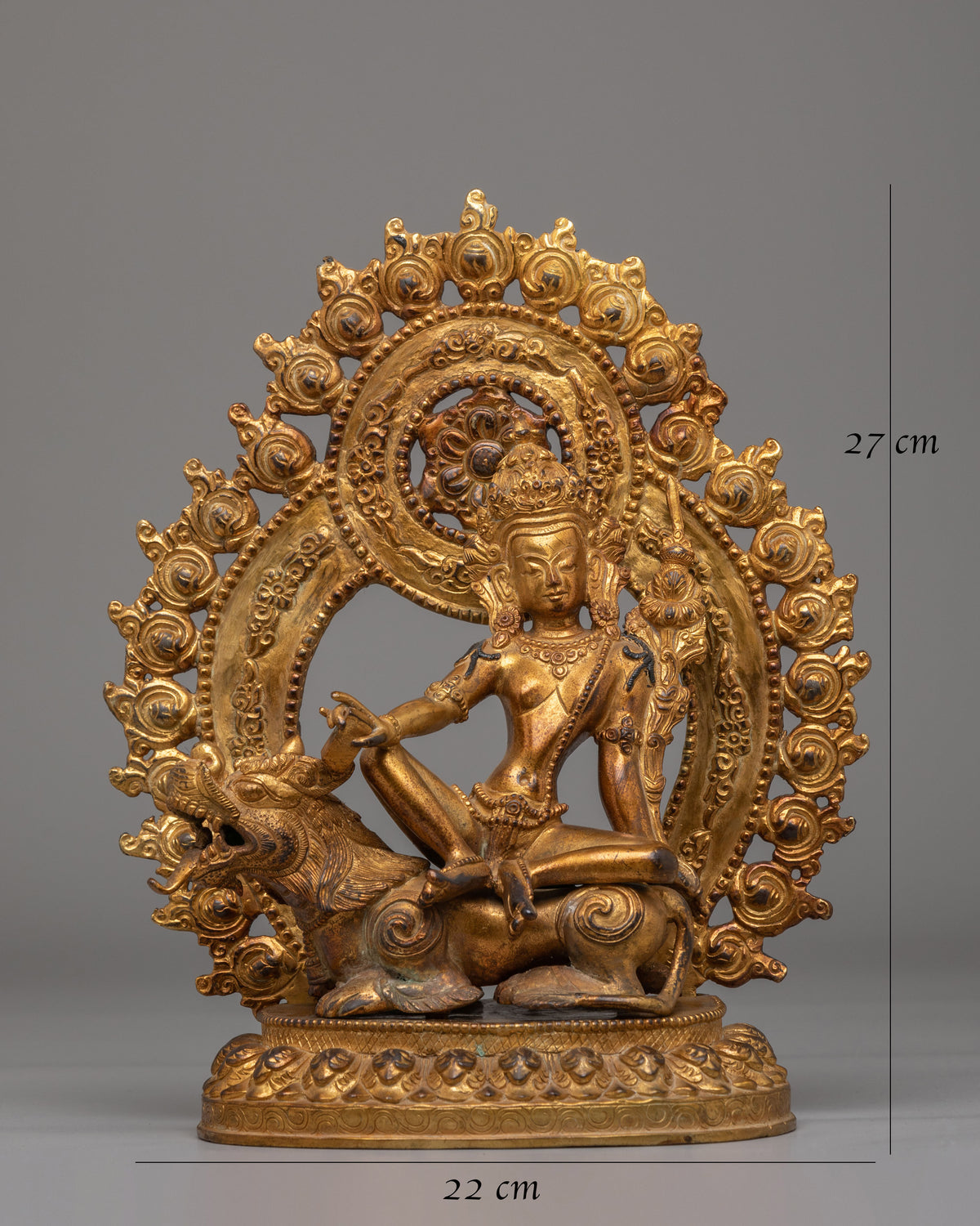 30 years Old Simhanada Manjushri Statue | Lion's Roar of Wisdom