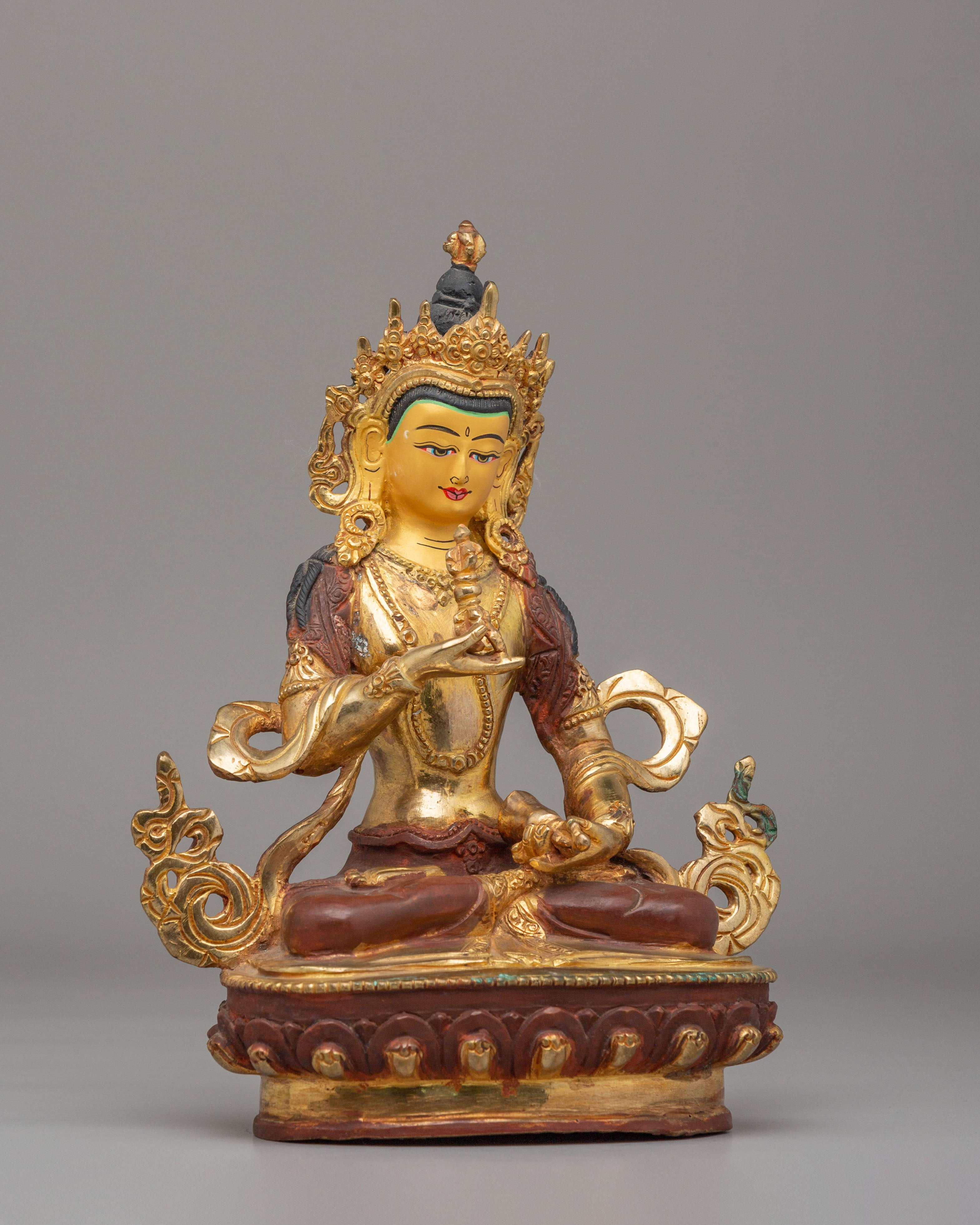 Divine Vajrasattva Statue | 24K Gold Plated Copper Vajrasattva