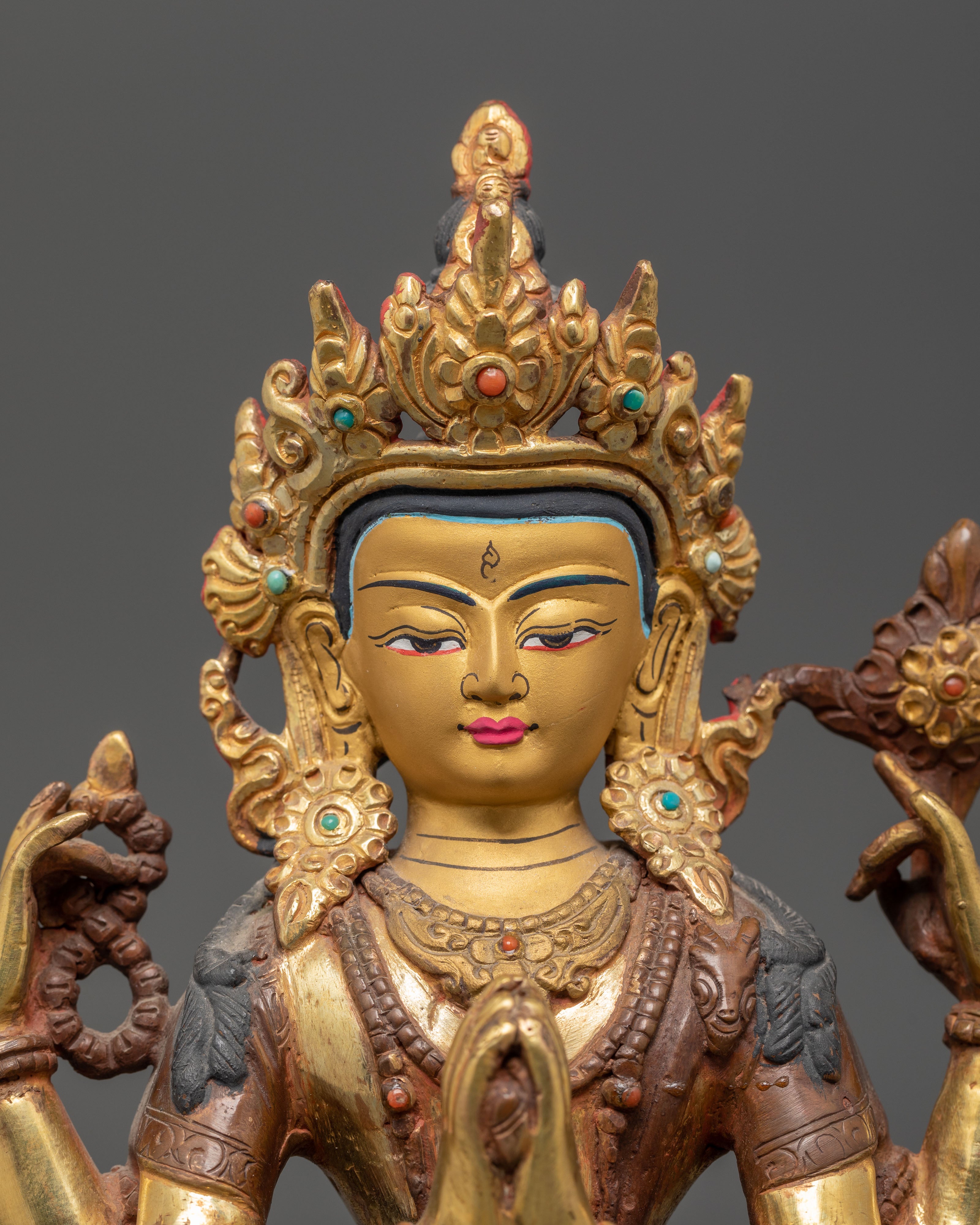 Sacred Four-Armed Chenrezig Statue | Tibetan Artwork