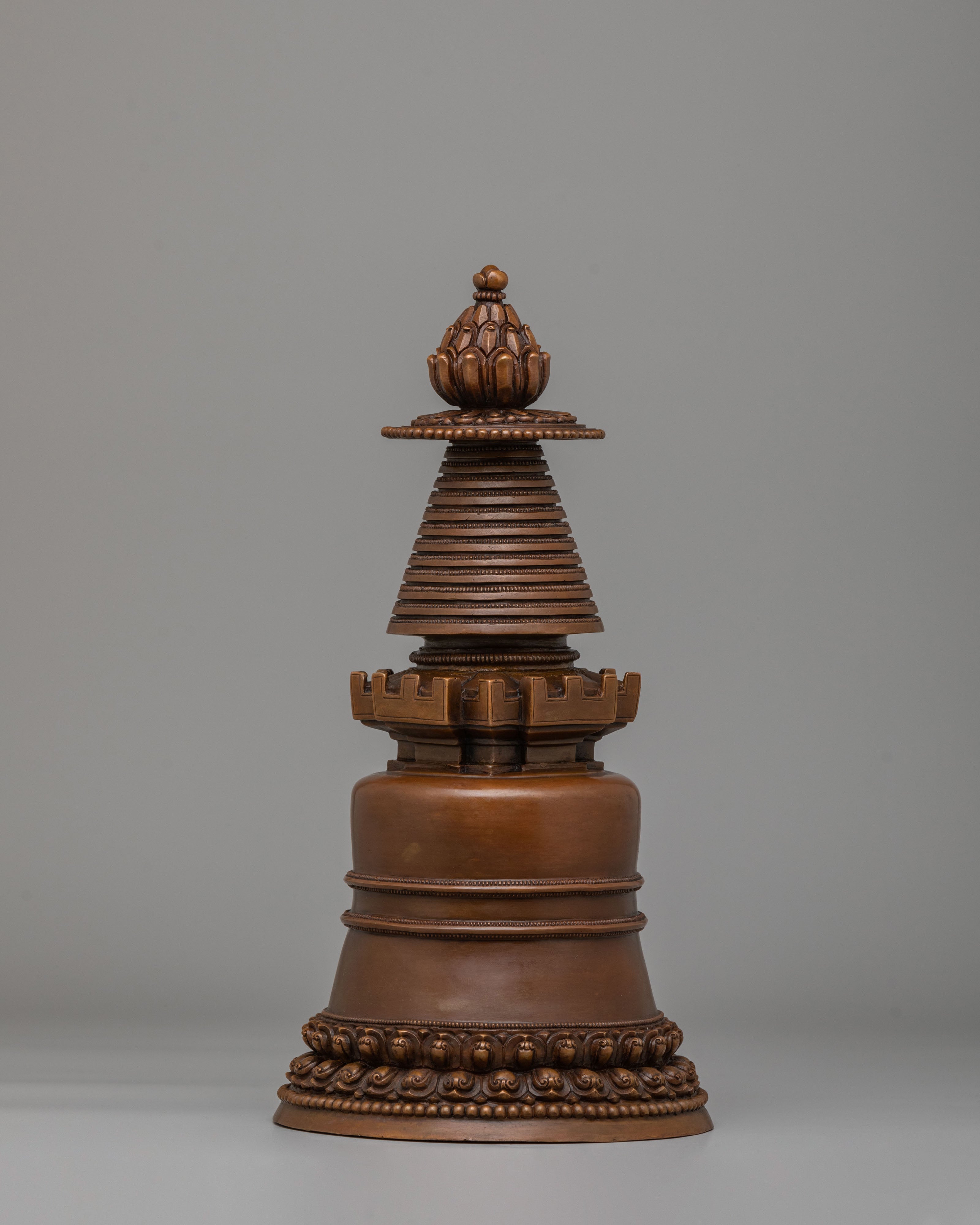 Tibetan Altar Kadampa Stupa | Copper Sacred Statue
