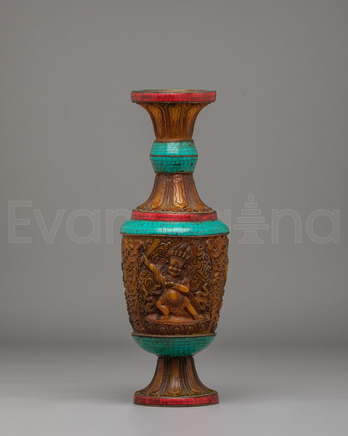 Black Manjushri Flower Vase | Handcrafted Flower Vase