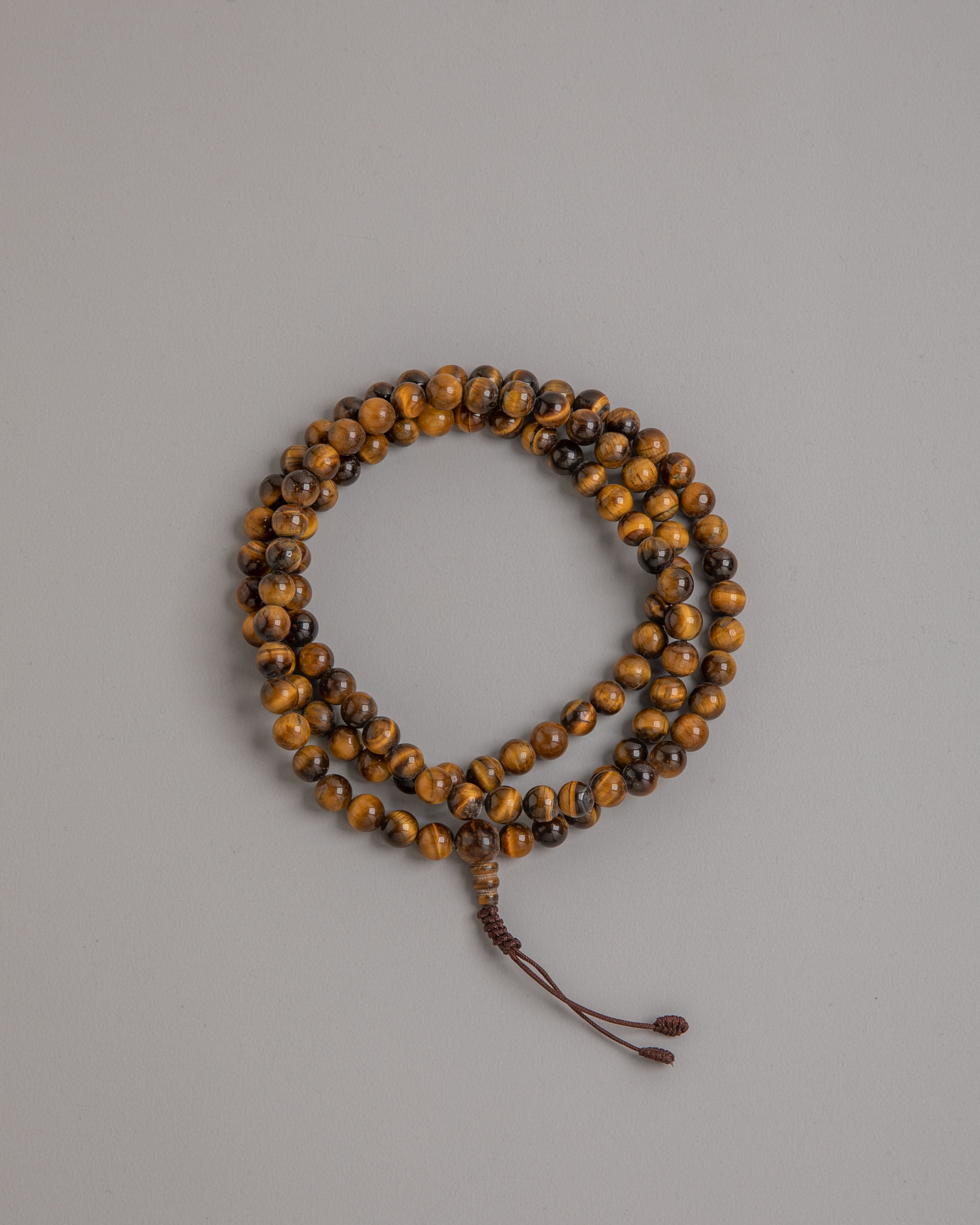 Ceremonial Tiger Eye Mala Beads | Spiritual Meditation Tool