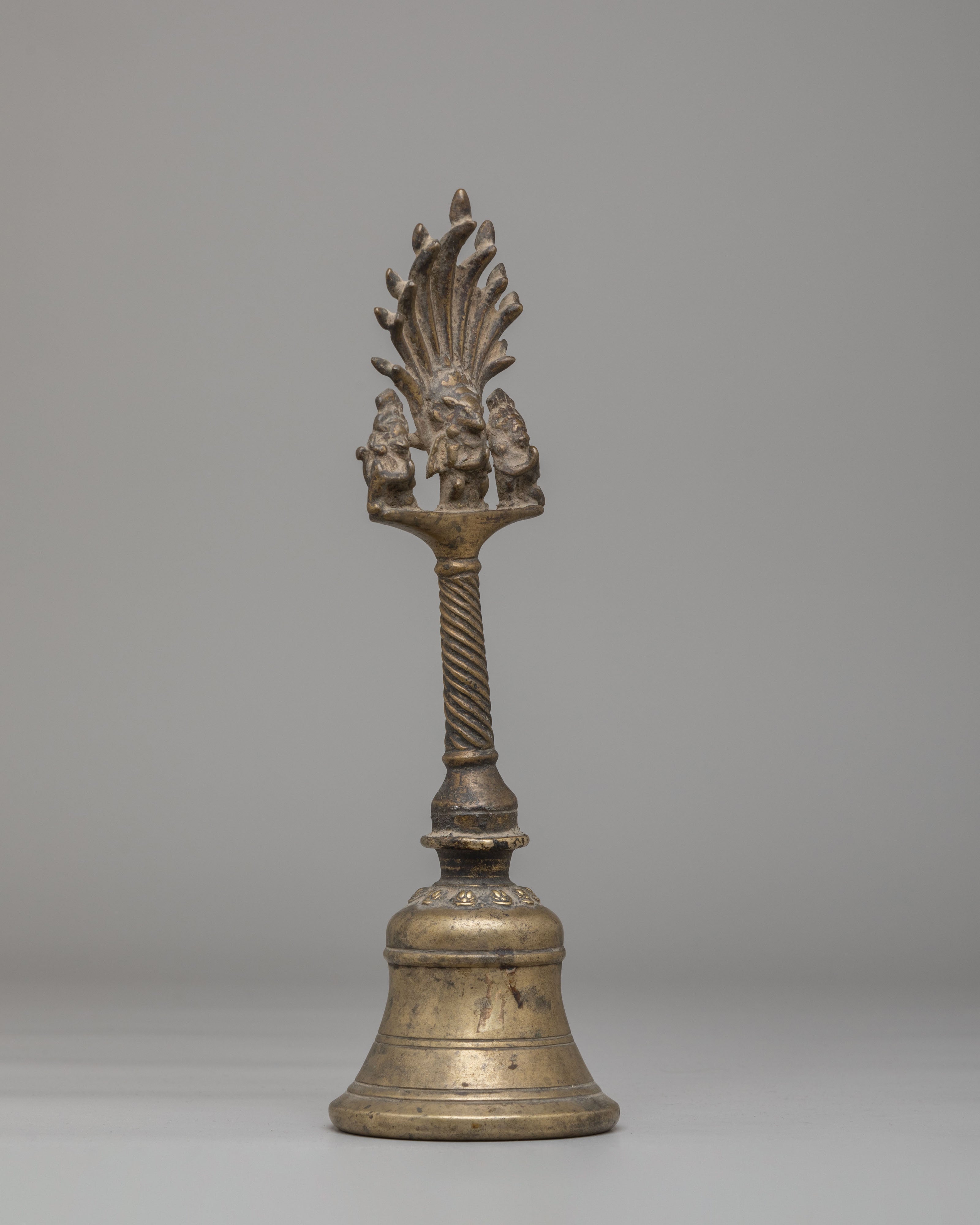 Handcrafted Antique Finish Bronze Bell | Tibetan Ritual Altar Bell