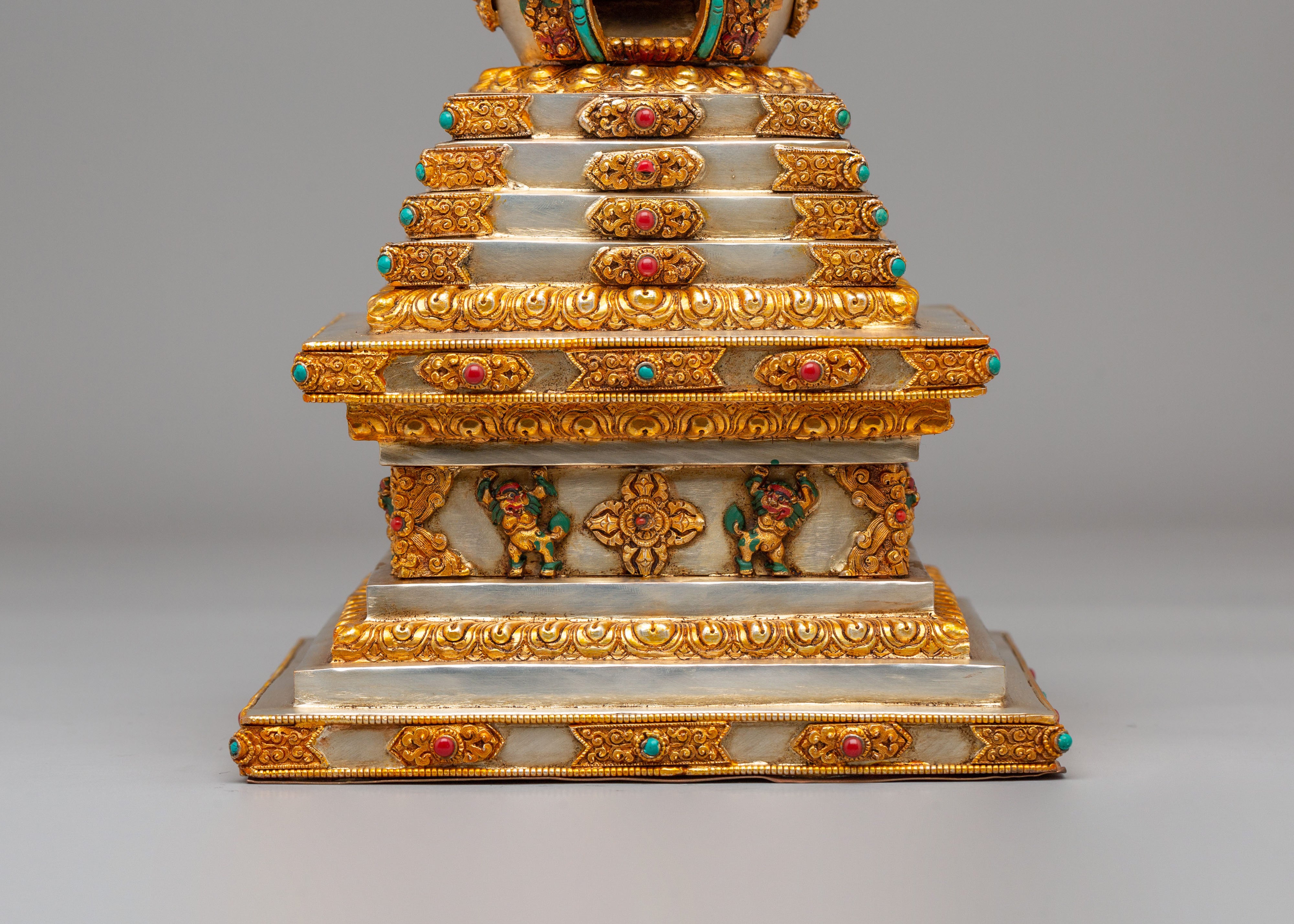 Traditional Enlightenment Chorten | Handcrafted Tibetan Stupa for Altar Decor