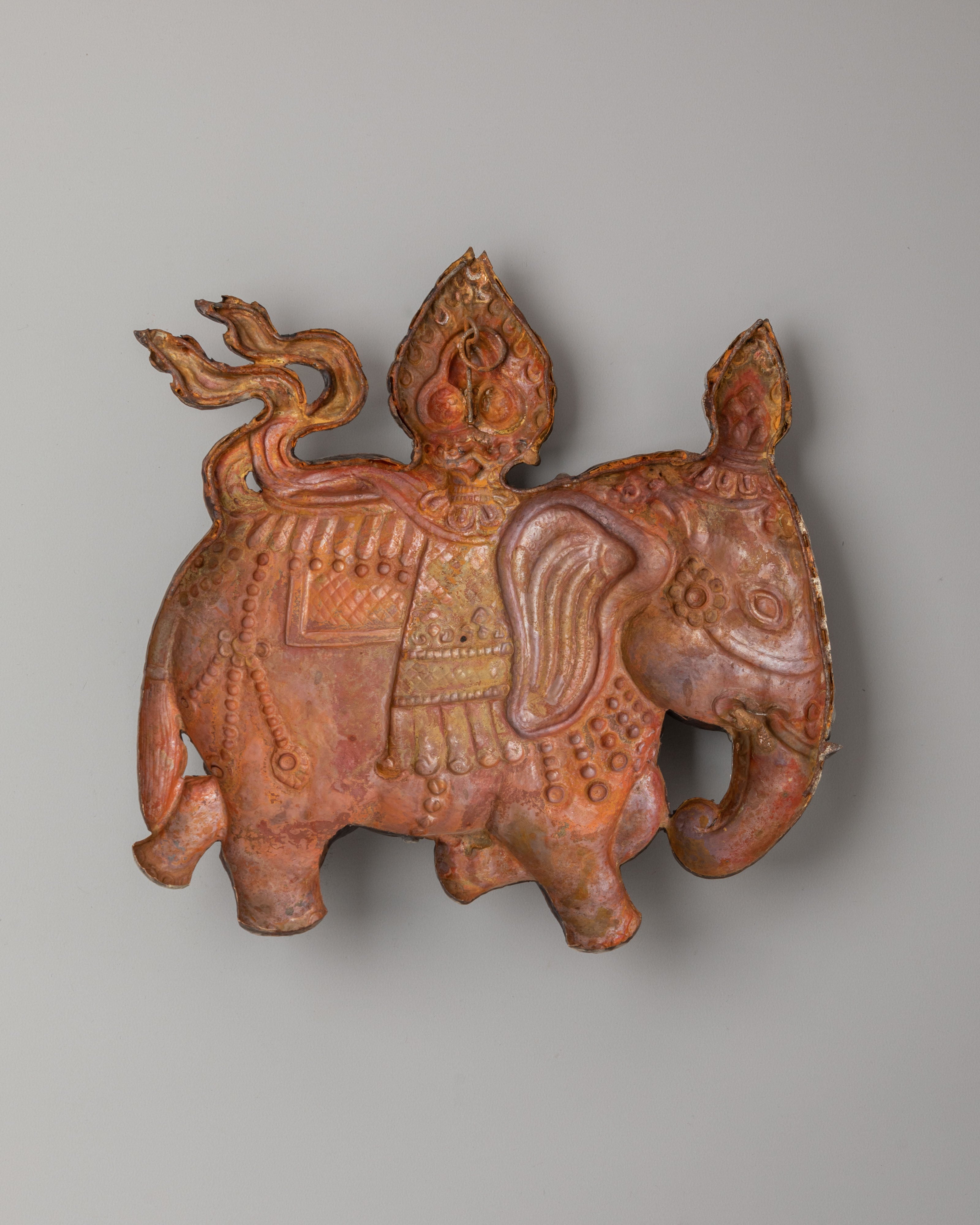 Traditional Elephant Wall Hanging | Handcrafted Oxidized Copper Art