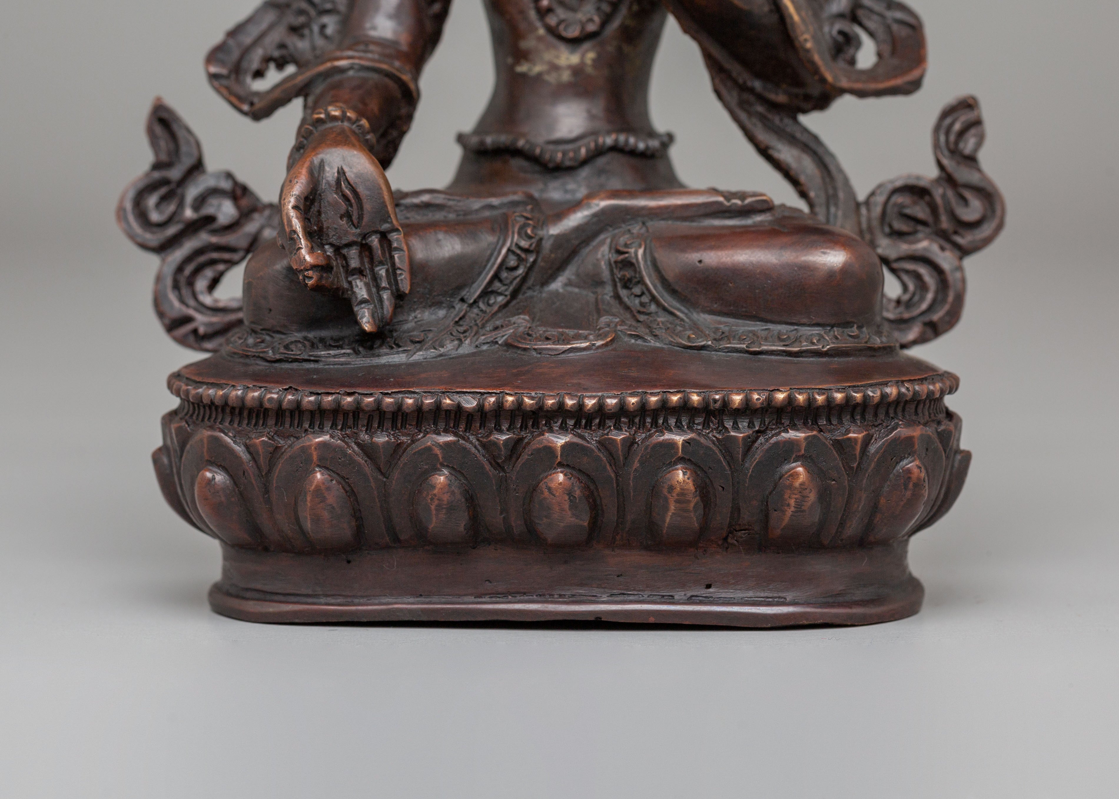 Sacred White Tara Deity Statue | Tibetan Long Life Deity