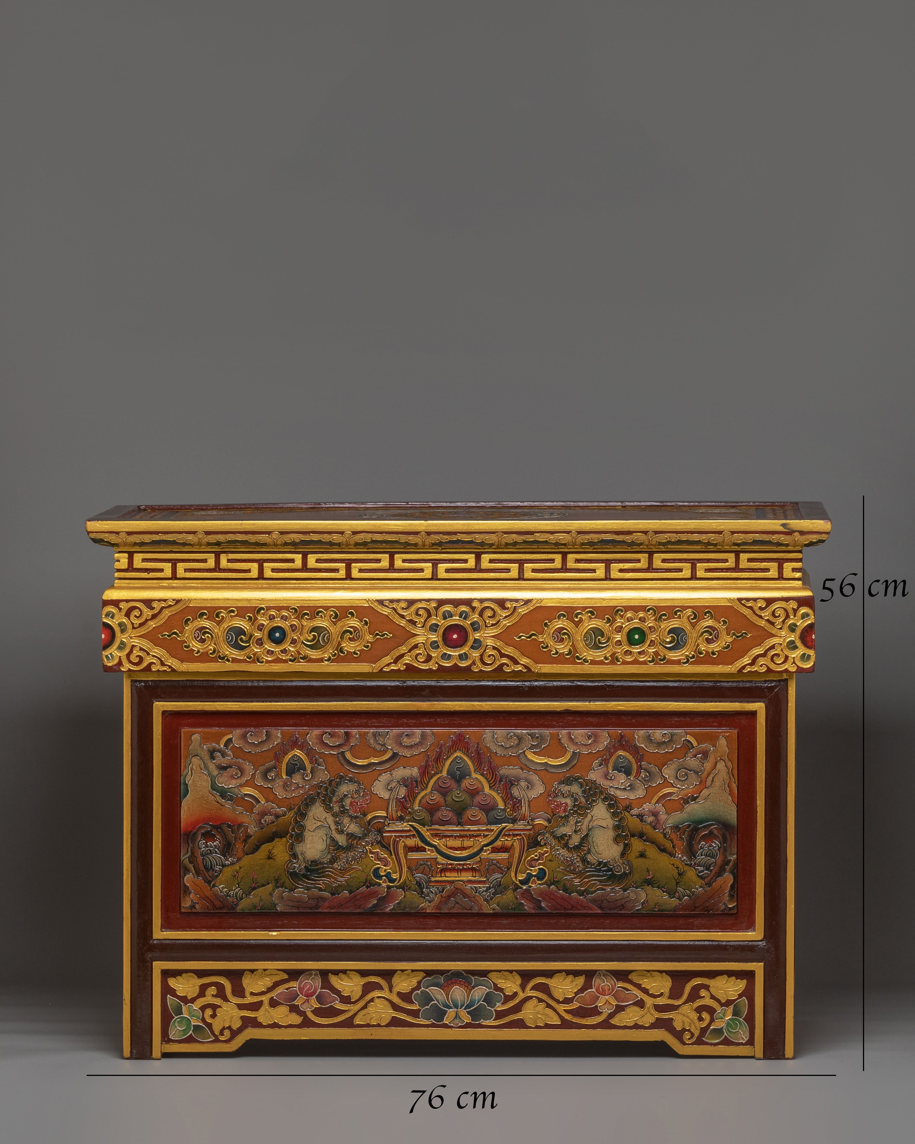 Himalayan Tibetan Folding Table | Handcrafted Wooden Table
