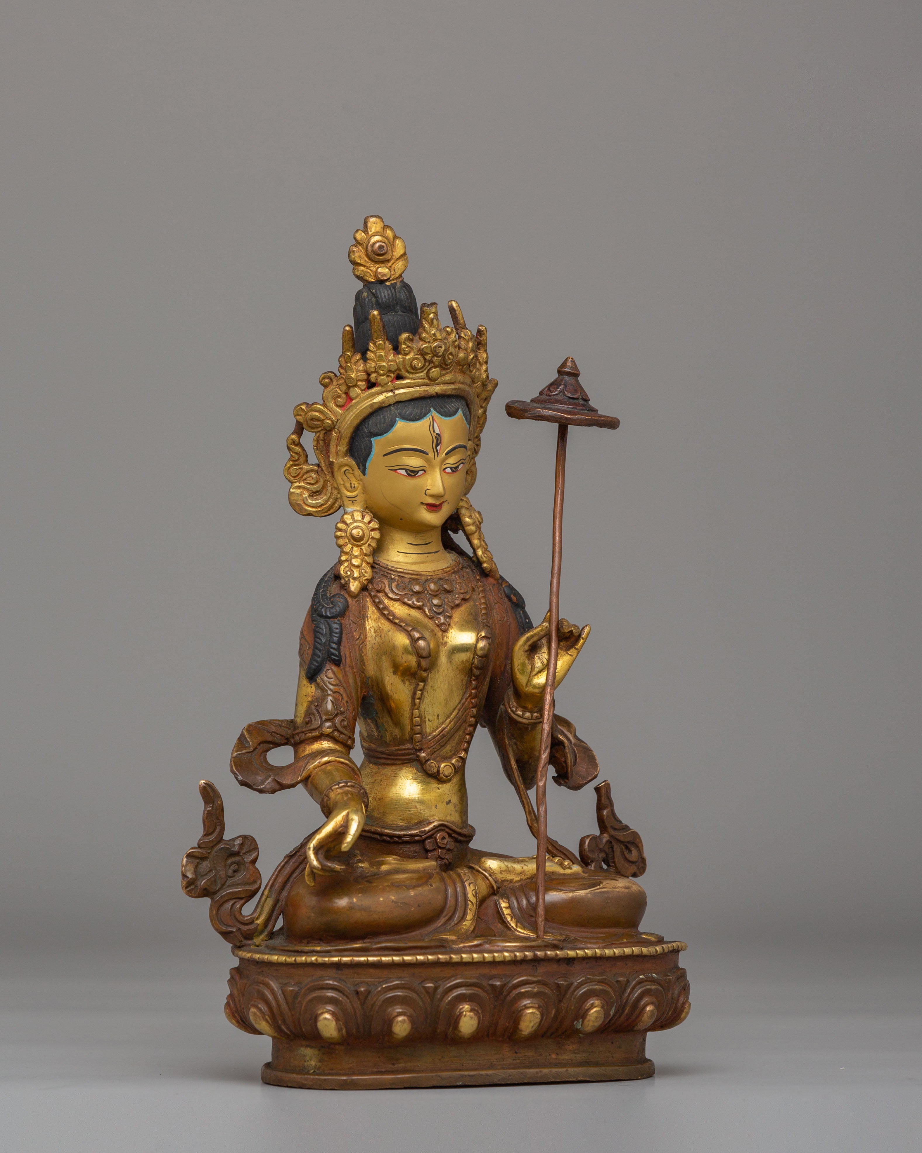 Handcrafted Dukar Statue | Tibetan Deity of Wisdom and Compassion