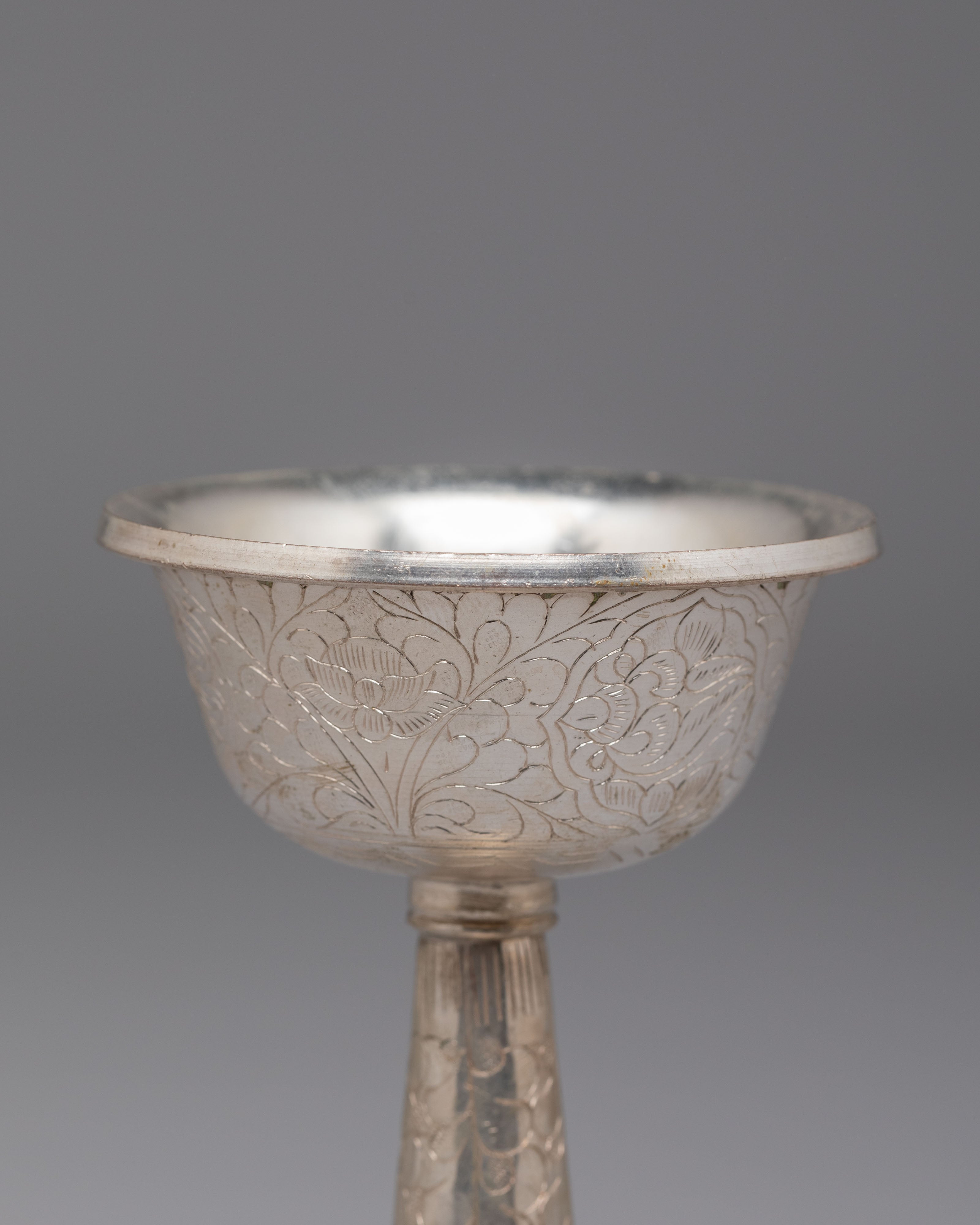 Silver Plated Serkyem Offering Set | Handcrafted Ritual Vessel for Meditation