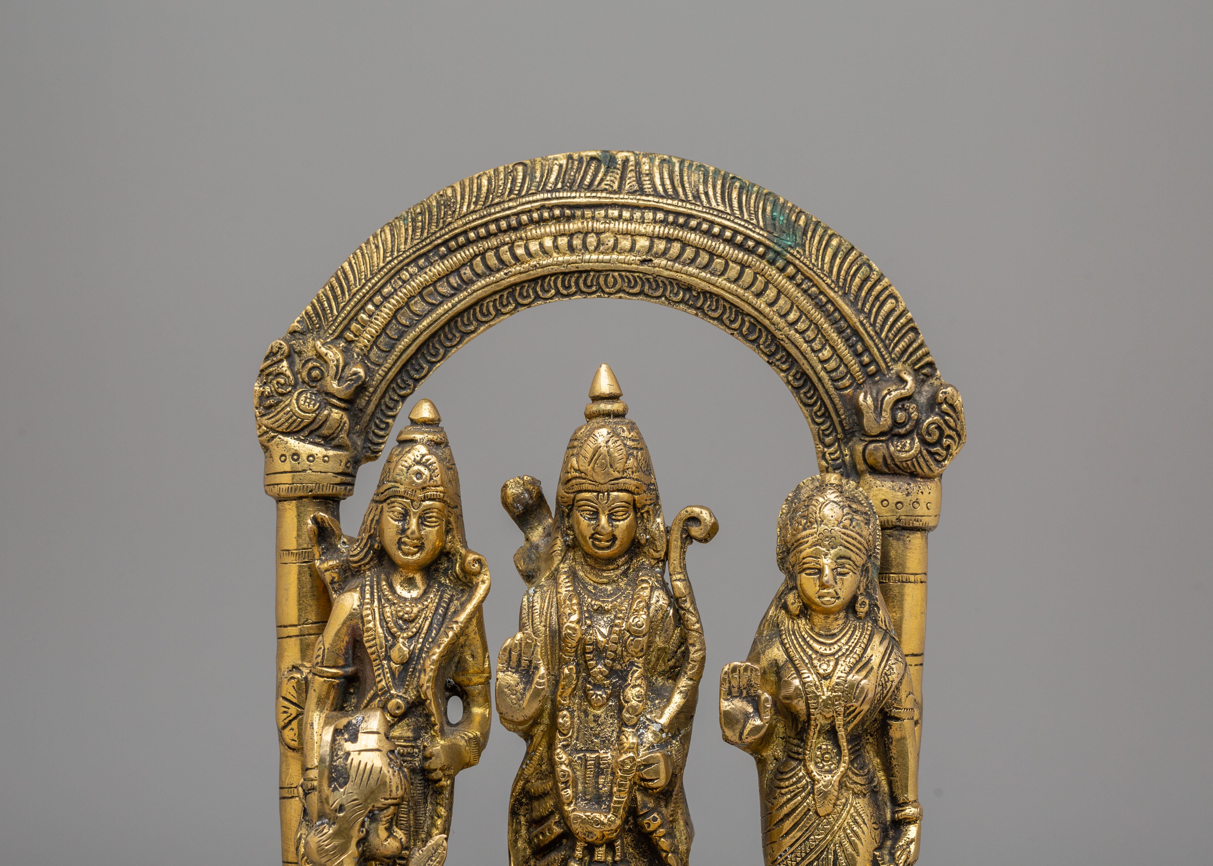 Handmade Divine Ram Darbar Sculpture | Brass Statue for Spiritual Home Decor