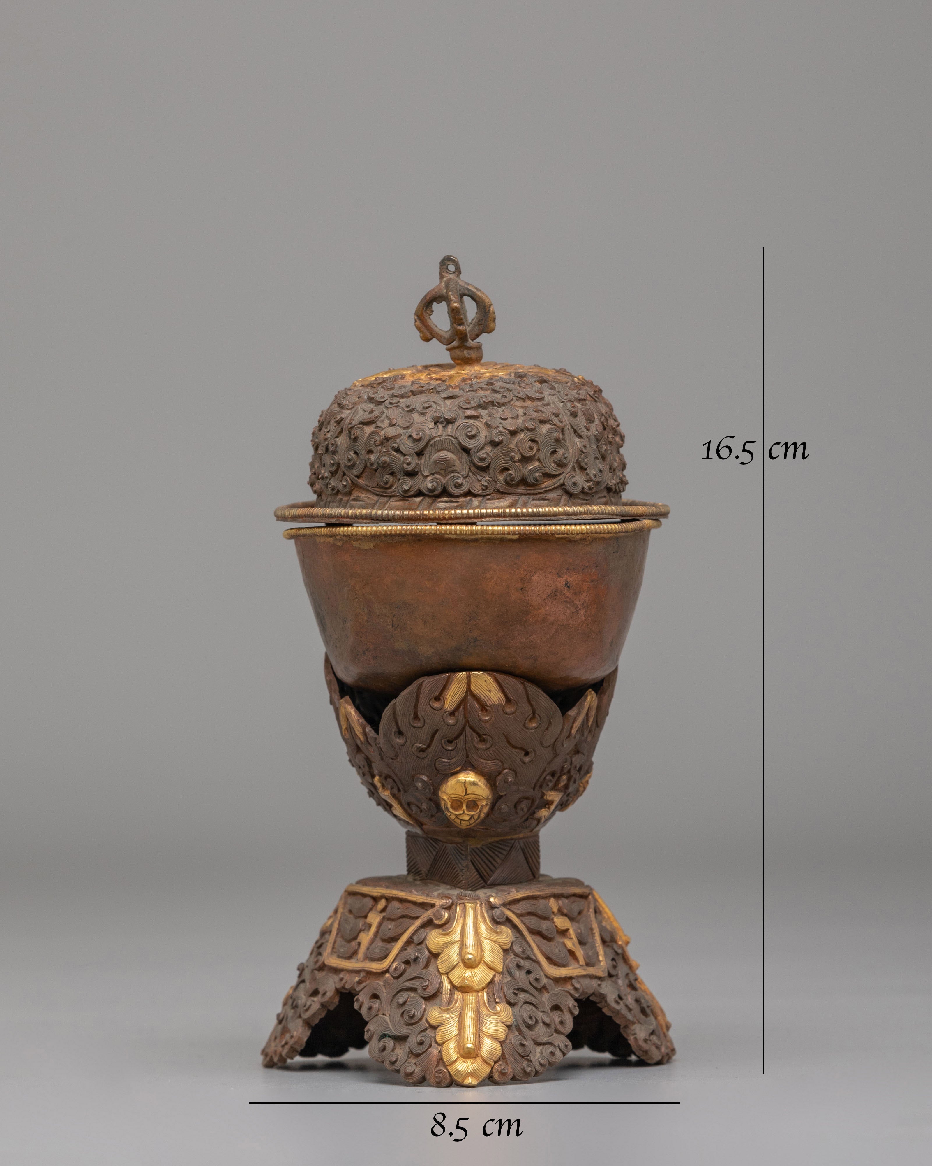 Tibetan Kapala Ritual Cup | Sacred Skull Cup for Altar & Meditation