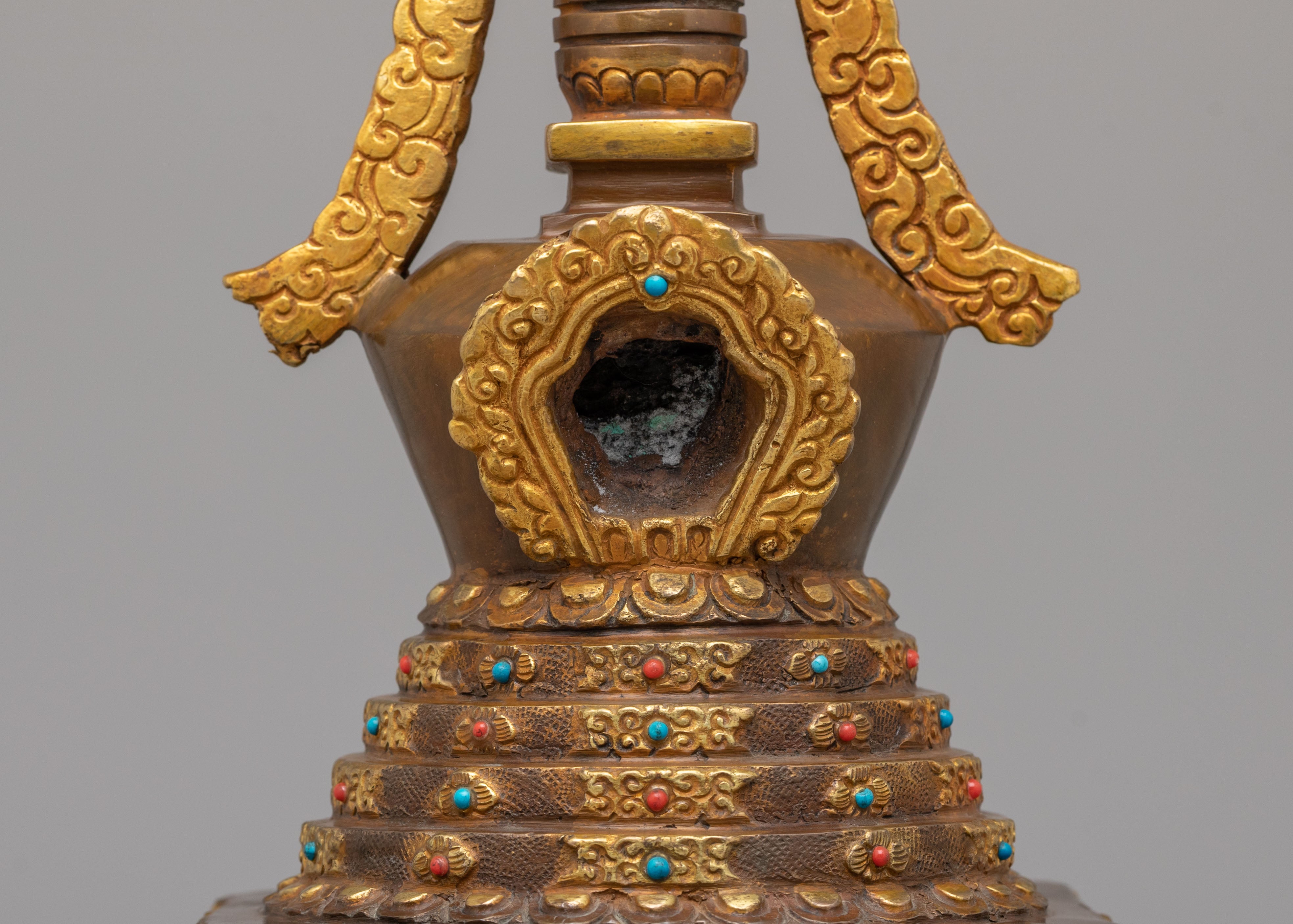 Handcrafted Lotus Blossom Stupa | Sacred Buddhist Decor