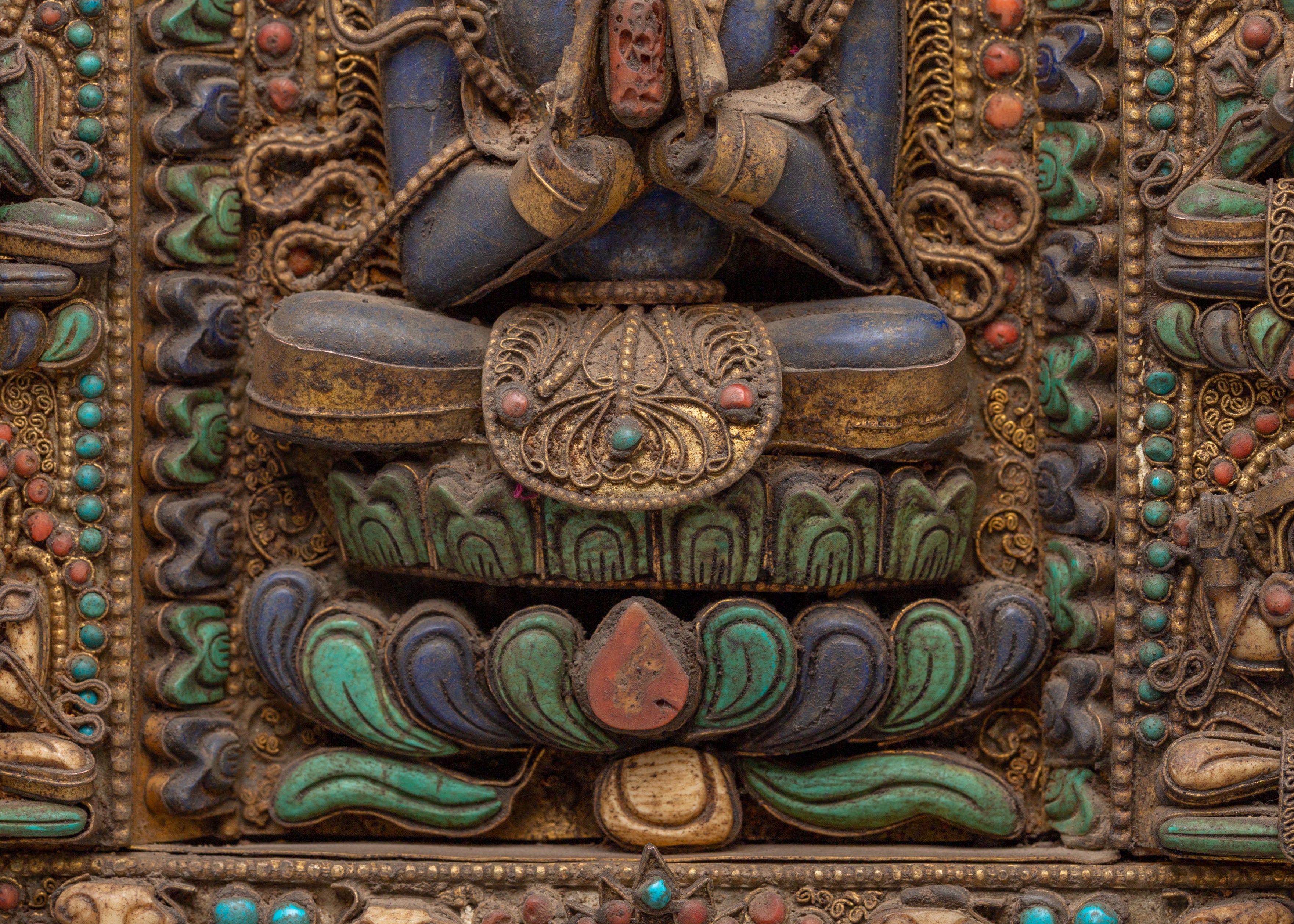 Tibetan Chenrezig Wall Hanging | Metal Thangka For Decor