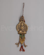 Chenrezig Wall Hanging | Tibetan Brass Buddhist Ornament
