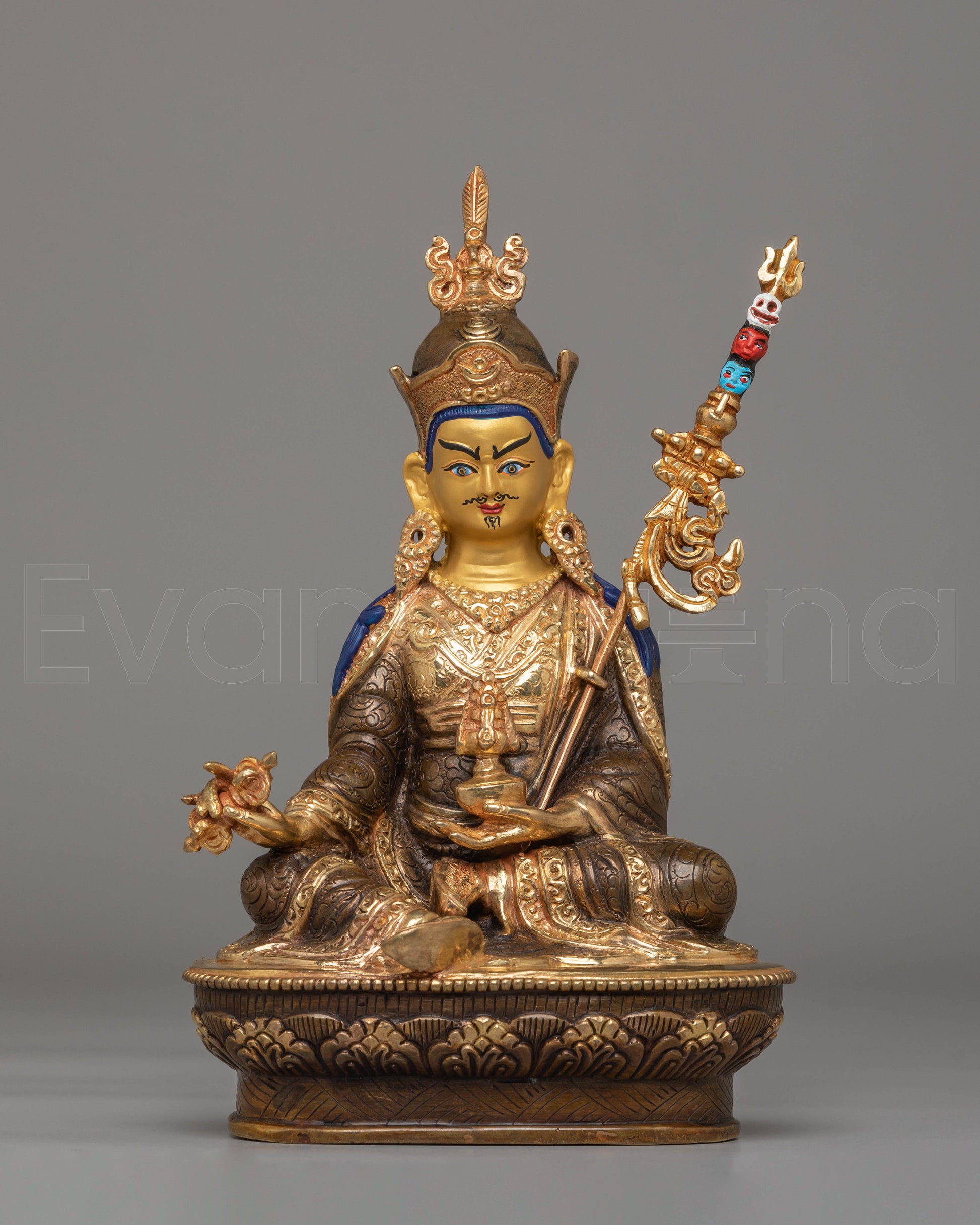 24k Gold Glided Statue of Guru Rinpoche