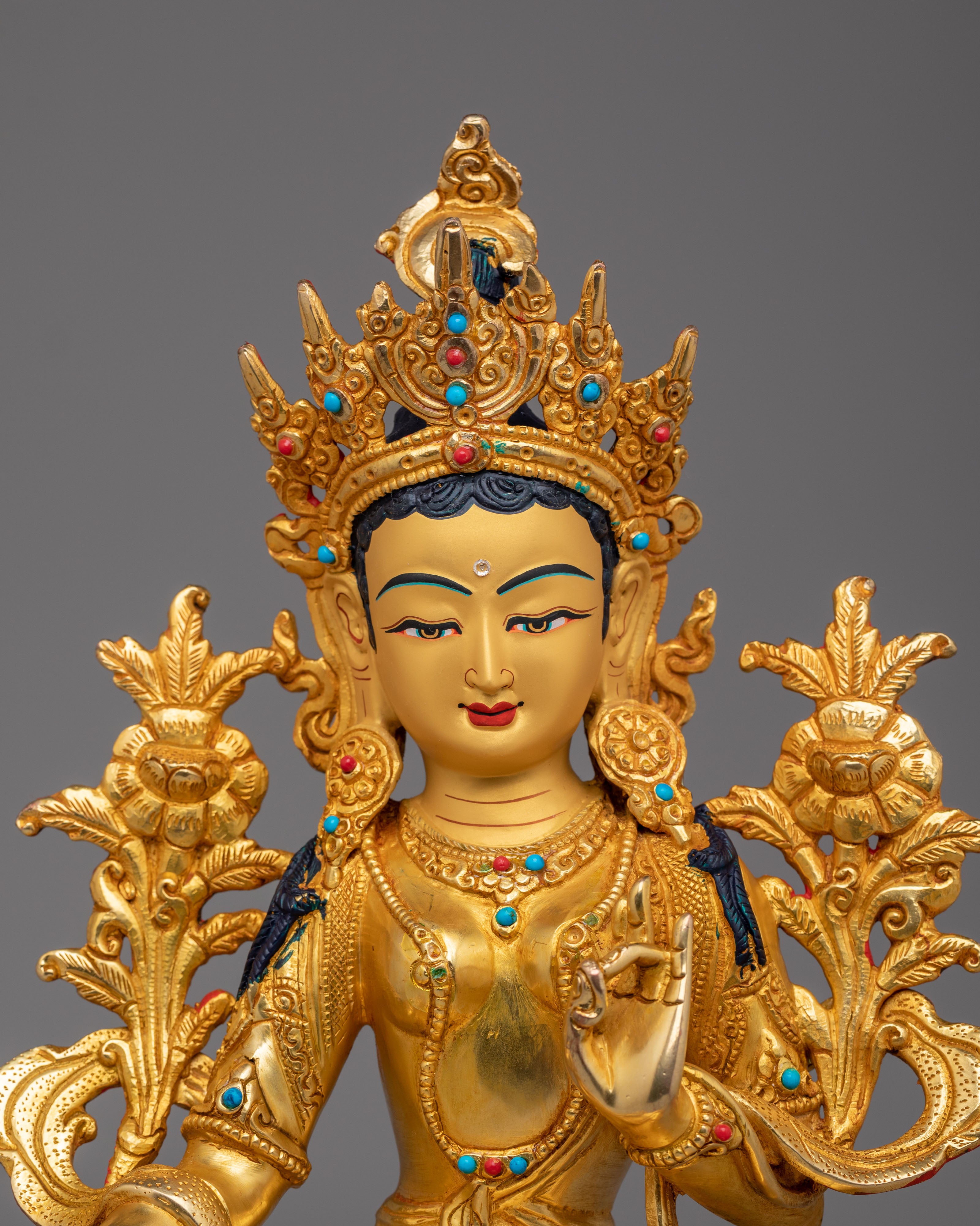 Traditional Green Tara Altar Statue | Tibetan Green Tara Statue