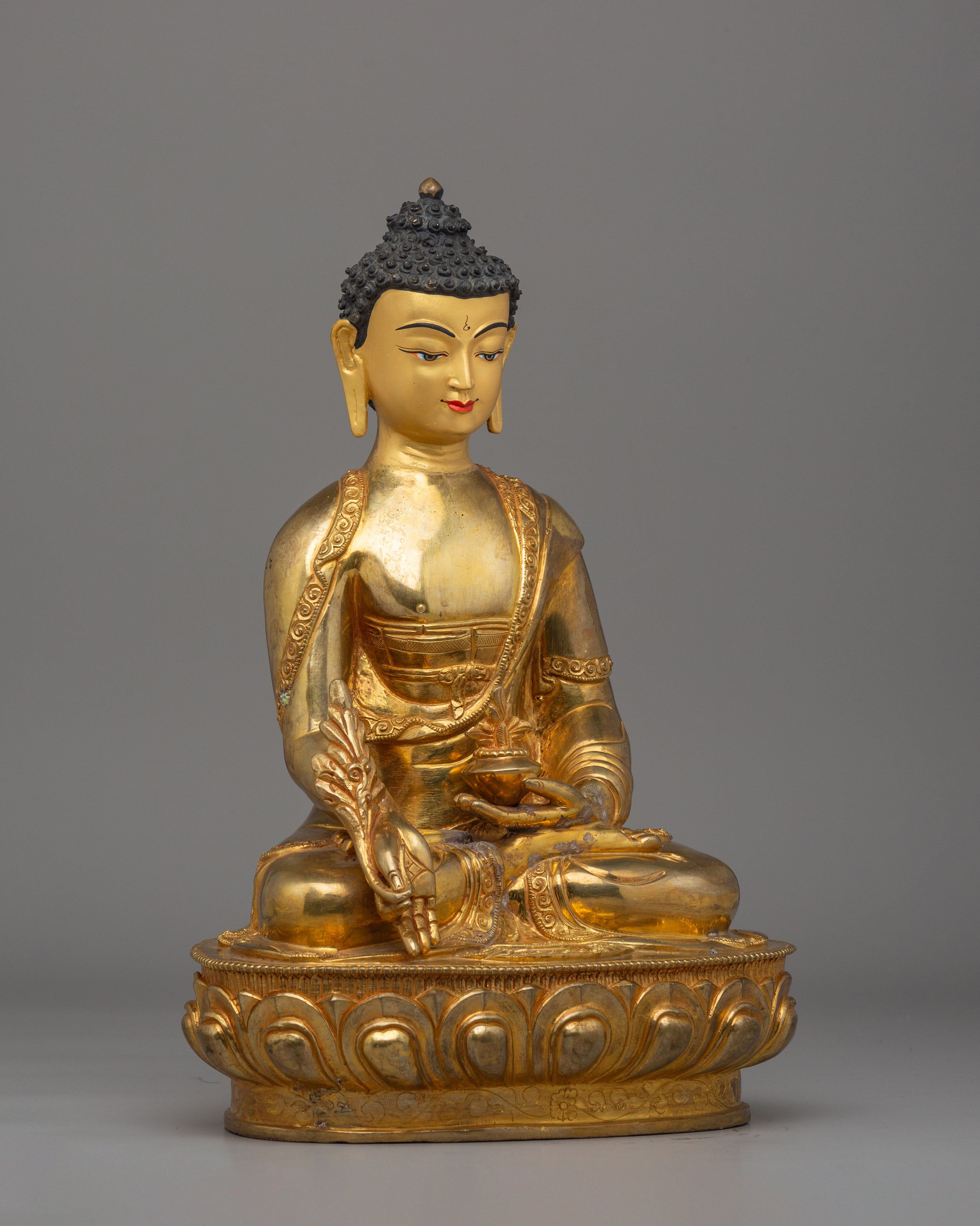 Spiritual Handcrafted Medicine Buddha Statue | Tibetan Healing Deity Figurine