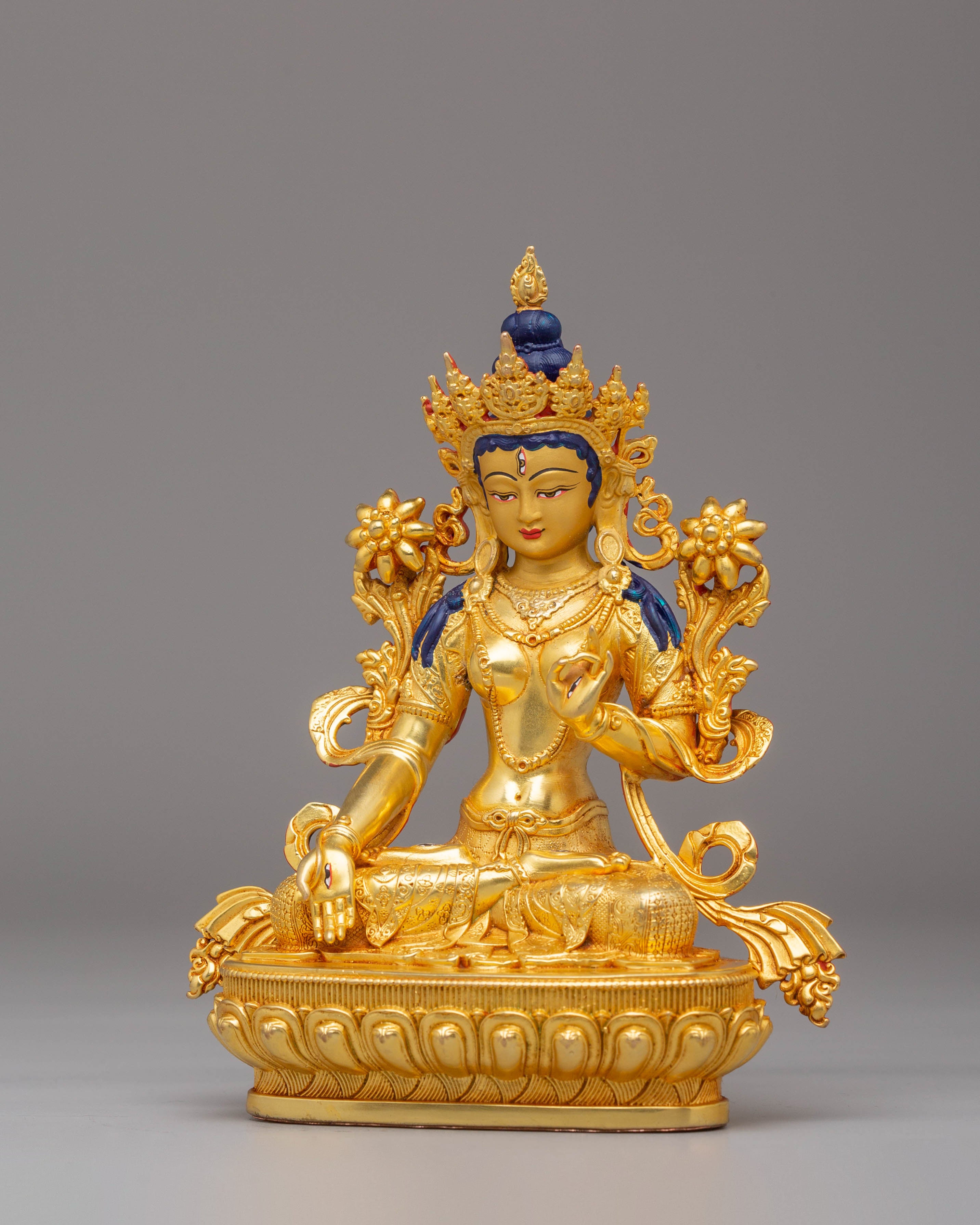 Handmade White Tara Statue | Tibetan Goddess of Compassion and Long Life