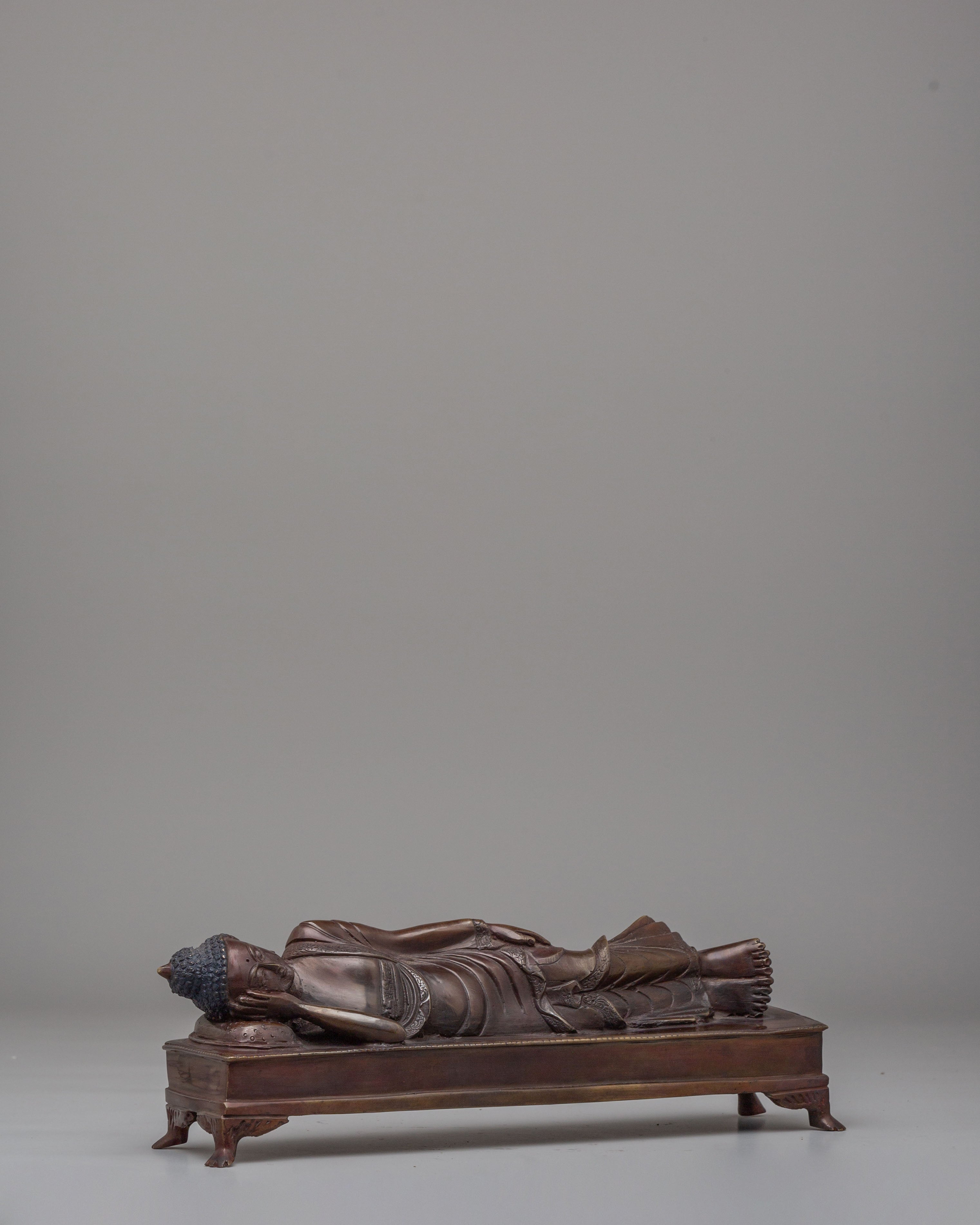 Handmade Sleeping Buddha Sculpture | Traditional Meditation Decor