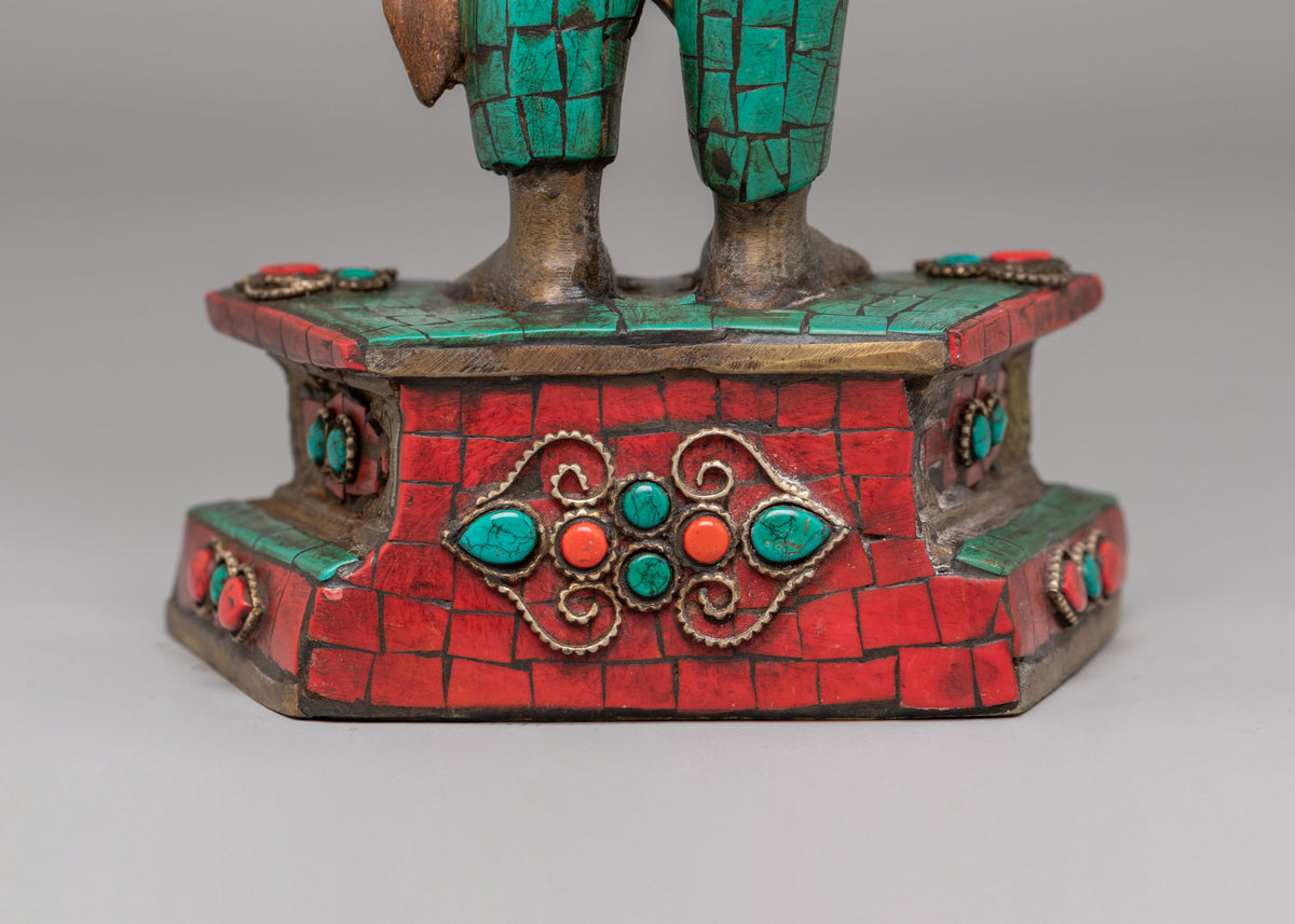 Traditional Standing Green Tara Altar Sculpture | Bronze Buddhist Deity Statue