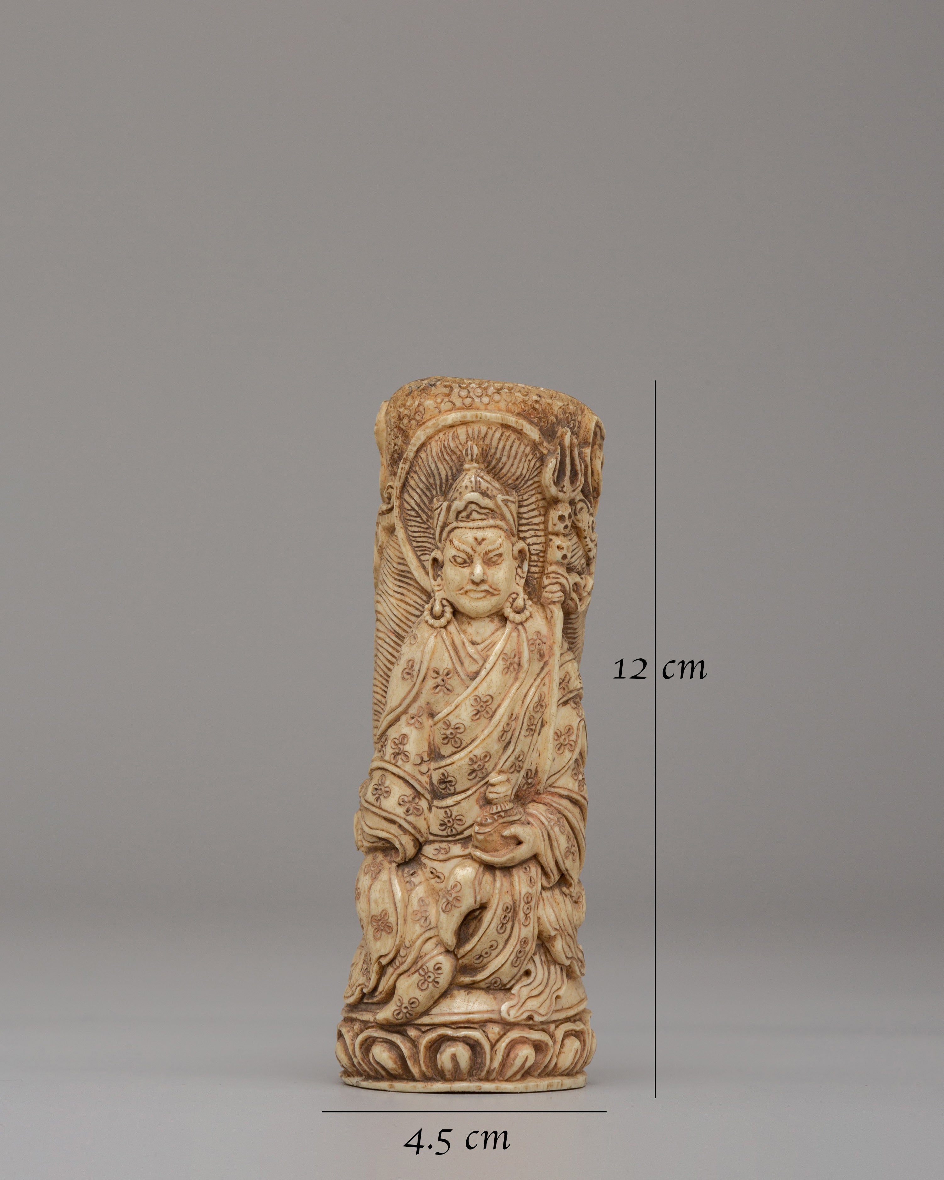 Traditional Guru Rinpoche Bone Sculpture | Spiritual Decor