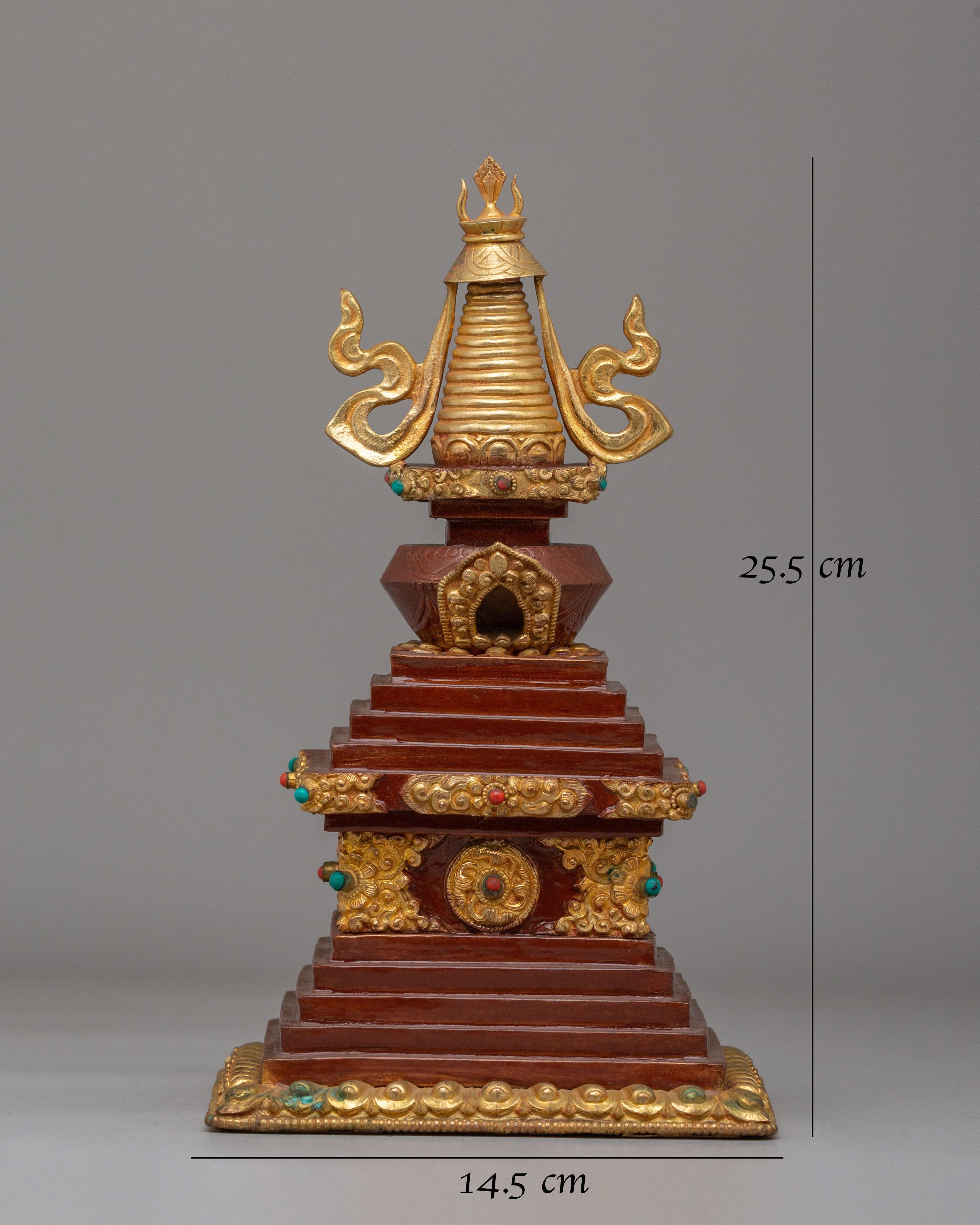 Handcrafted Sacred Altar Enlightenment Stupa | Symbol of Inner Peace